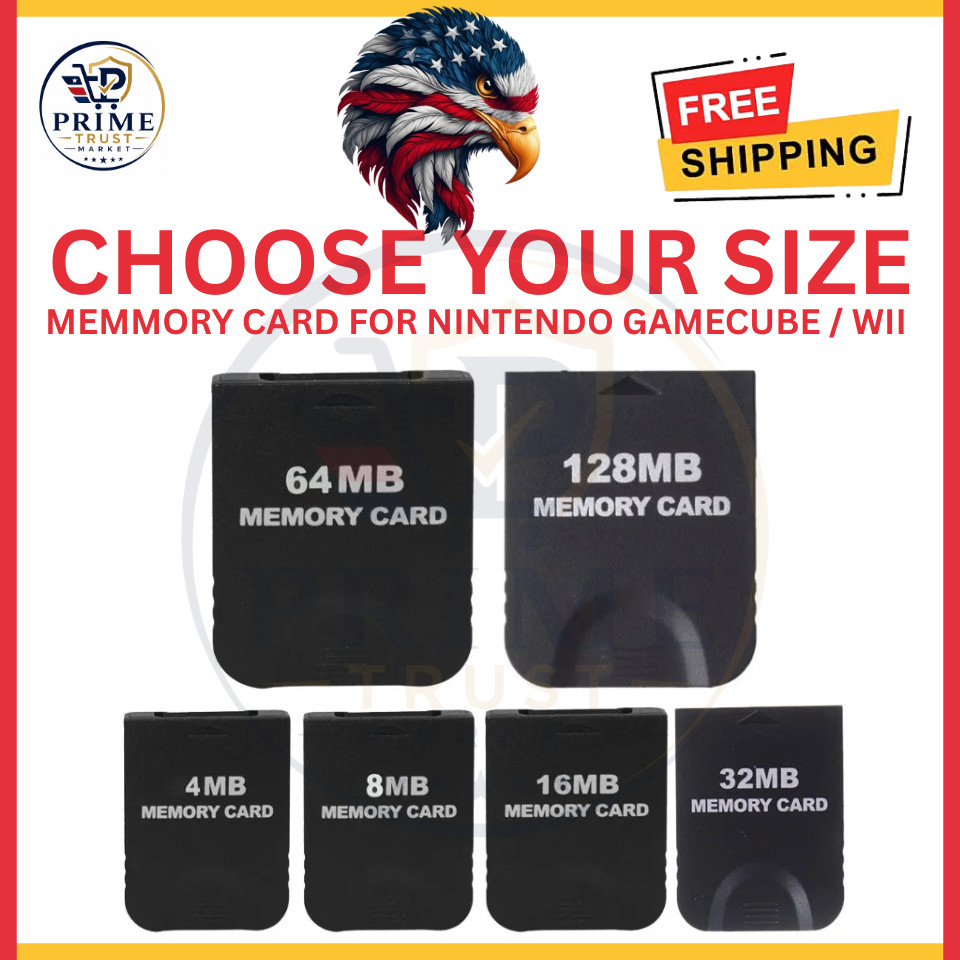 4MB 8MB 16MB 32MB 64MB 128MB Memory Card for Nintendo GameCube GC & Wii