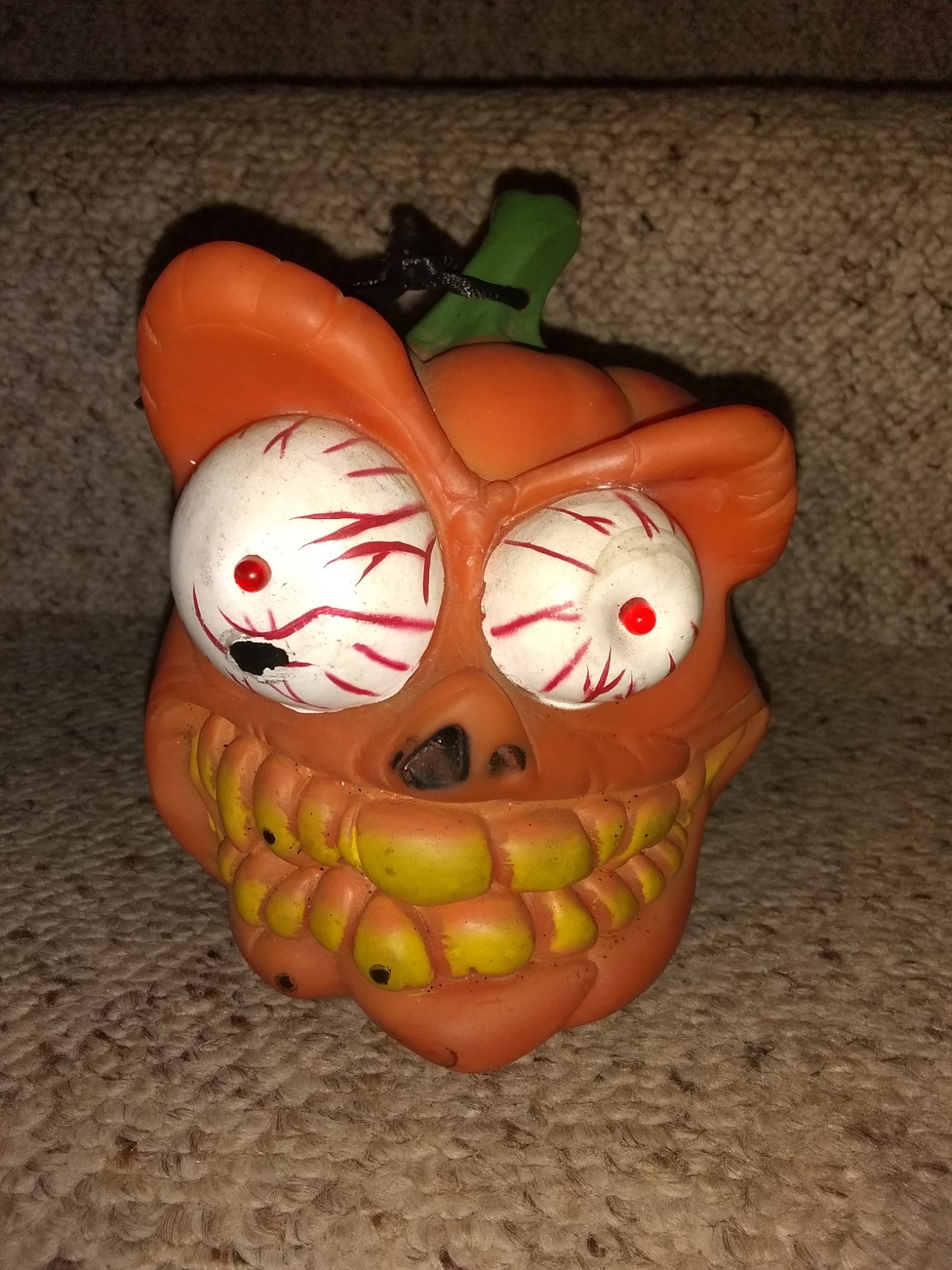 Rare Gemmy 7” Haunted Heads Animated Halloween Prop Pumpkin WORKS READ