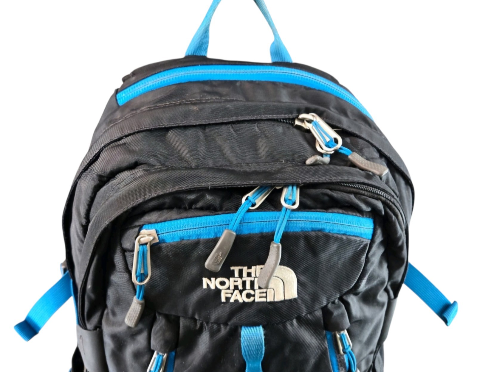 The North Face Surge II 27 Liter Backpack Black Blue Laptop Daypack Multi-Pocket