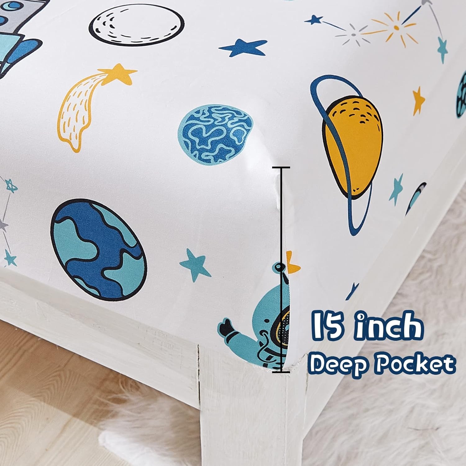 Blue Astronaut Children's Bedding Set (Double Size)