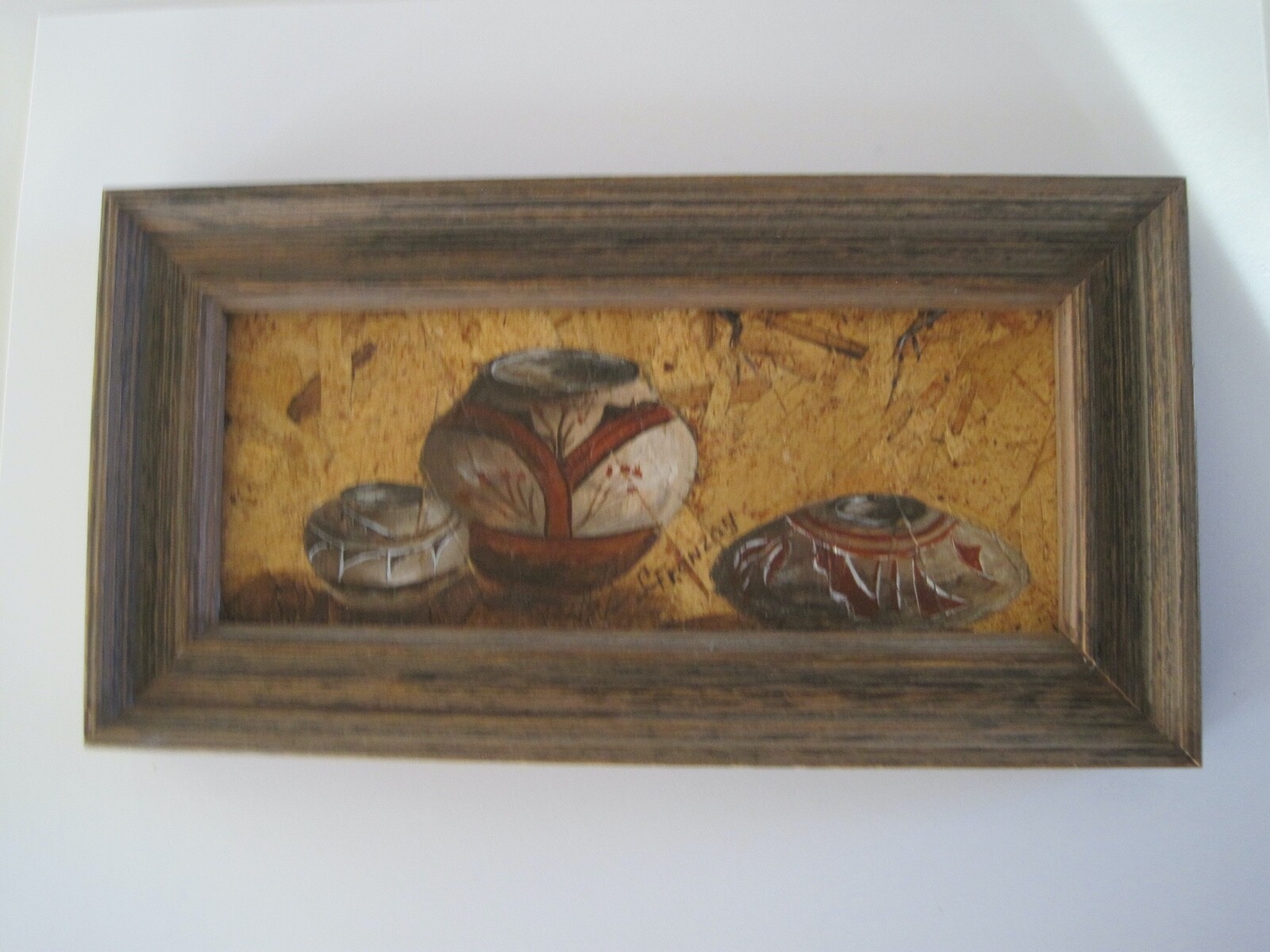 Oil On Plywood By Carole Franzoy Santa Fe Pots 8.5" x 4 1/4"