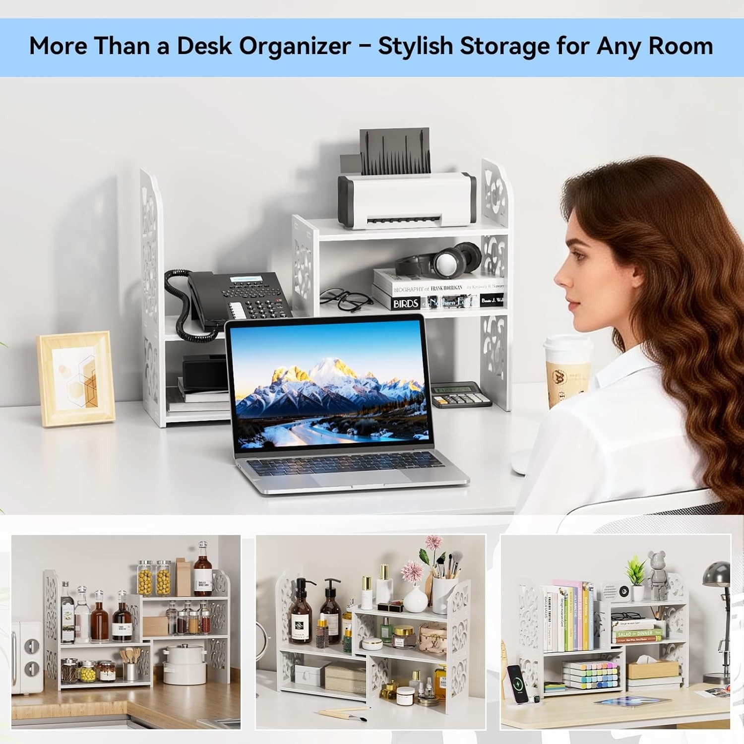 Adjustable Desktop Shelf - Space-Saving Tabletop Organizer