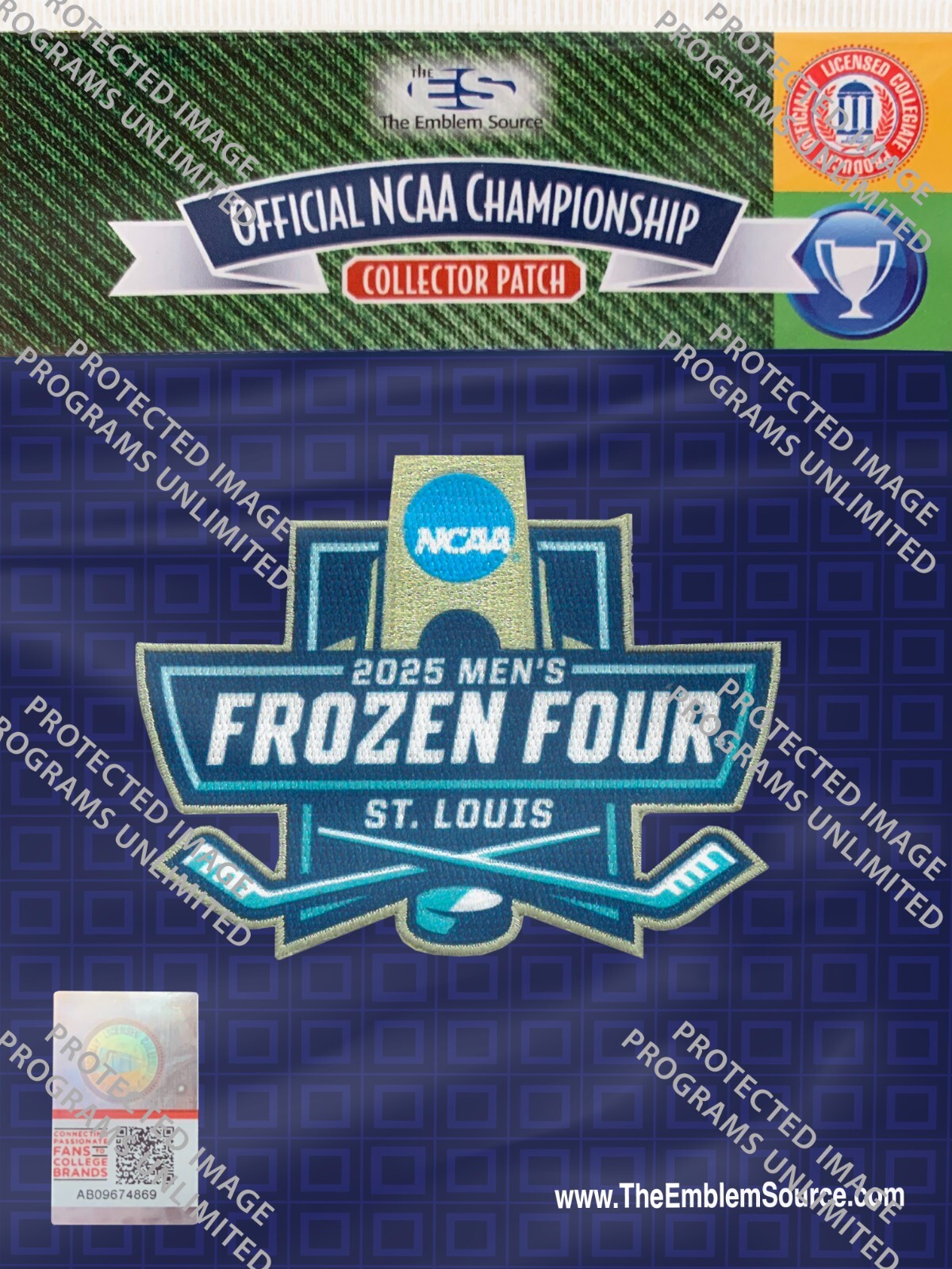 2025 MENS FROZEN FOUR JERSEY PATCH WESTERN MICHIGAN CHAMPION DENVER BOSTON PENN