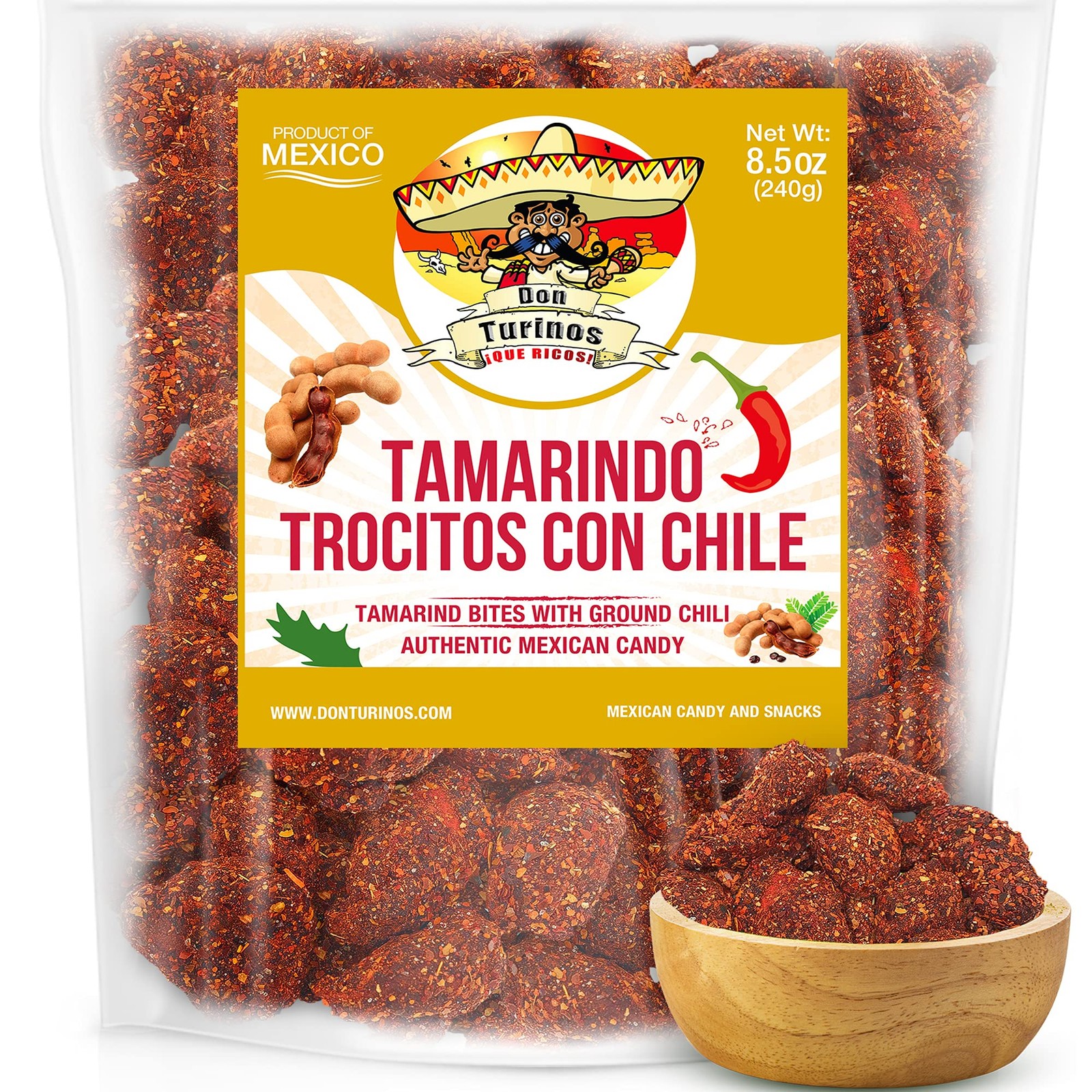 Tamarindo De Frutas Con Chile Mexican Tamarind Candy Sweet Tangy Spicy 8.5 oz