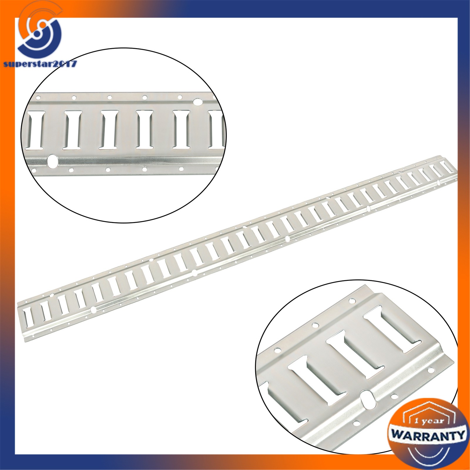 28PCS E-Track Kit 4x 5' Rails 8x Caps Straps O Rings Galvanized Silver