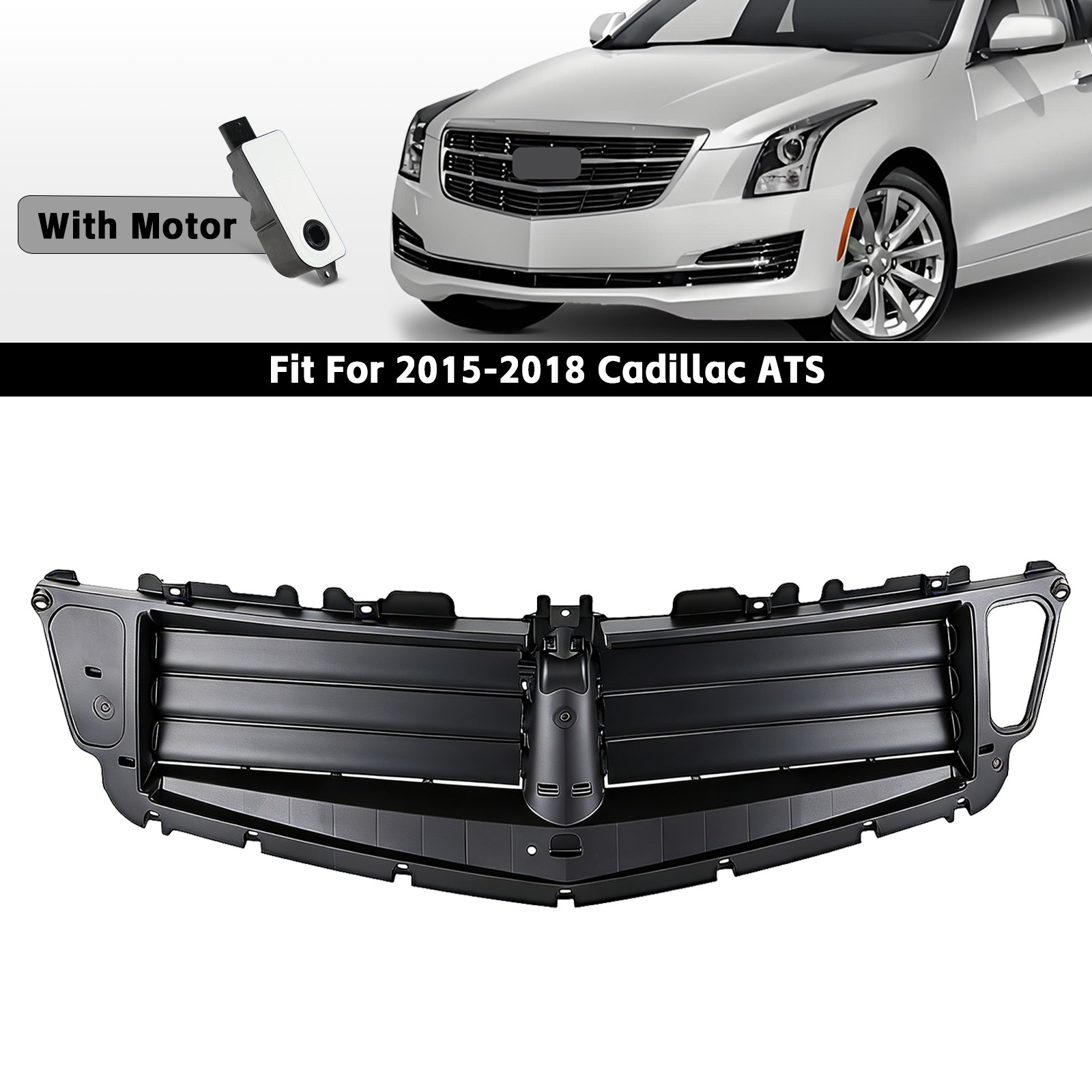 For 2015-2018 Cadillac ATS Front Radiator Grille Air Shutter with MOTOR 84101311