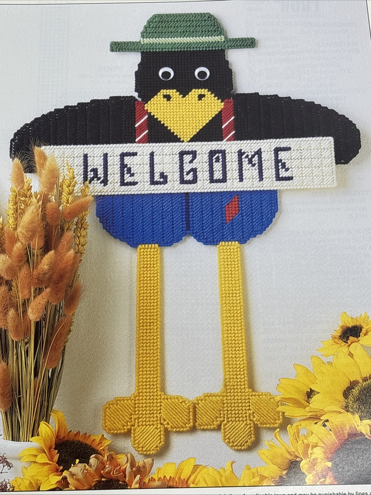Welcome Crow Annie's Attic Plastic Canvas Pattern Page