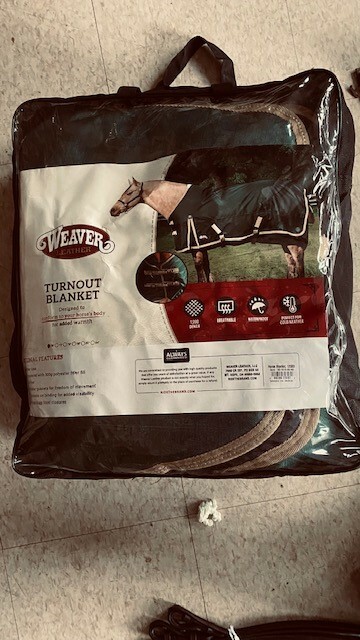 Weaver TURNOUT BLANKET size 69" 1200 Denier Green w /Tan trim Waterproof NEW