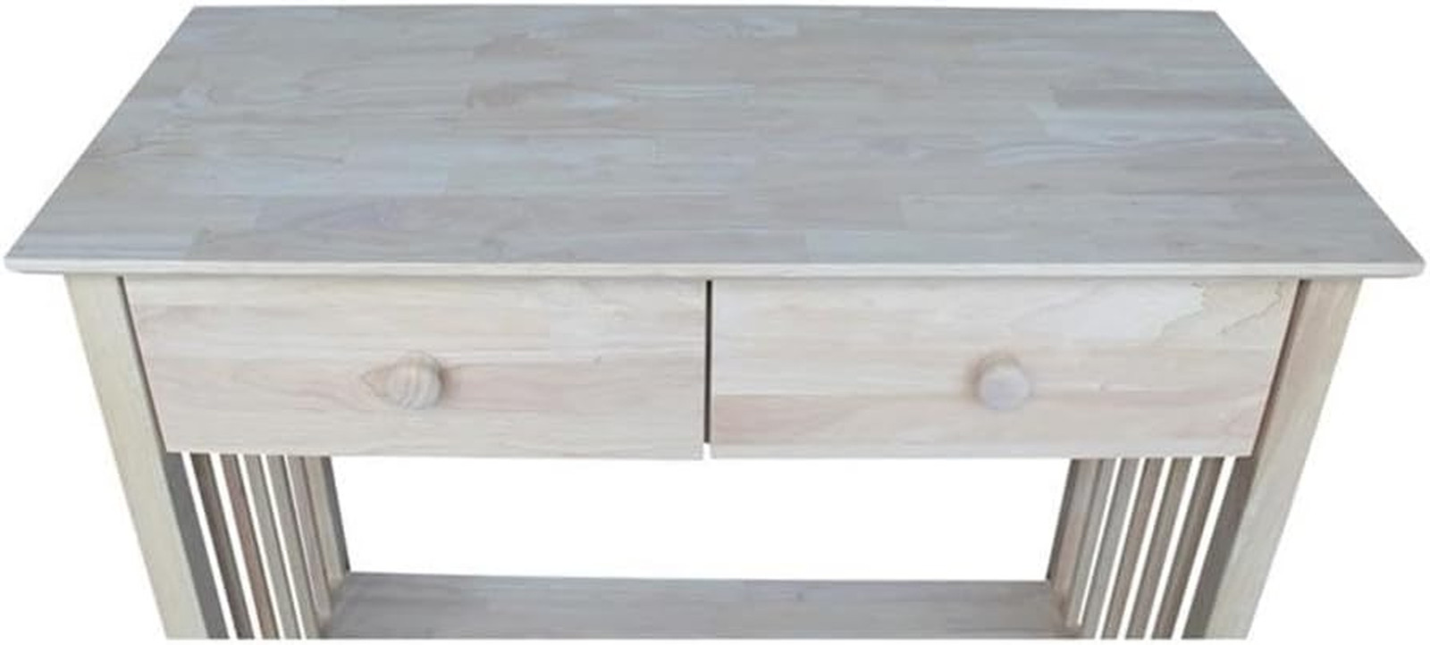 International Concepts Unfinished Wood Mission Styled Console