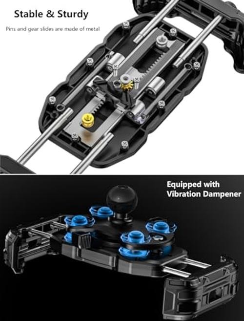 Motorcycle Fork Stem Phone Mount with Vibration Dampener, Adjustable Heavy