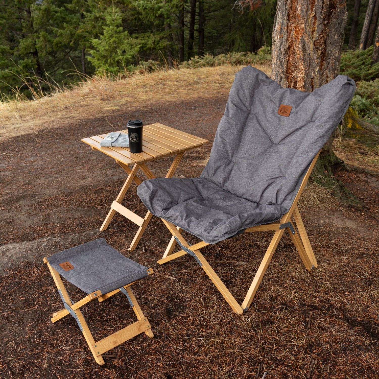KUMA OUTDOOR GEAR YOHO BAMBOO STOOL HEATHER GREY