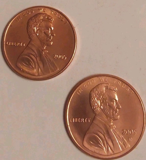 2005 Phily & Denver Lincoln Memorial Red Cent Uncirculated 2 Coin Set Free Post