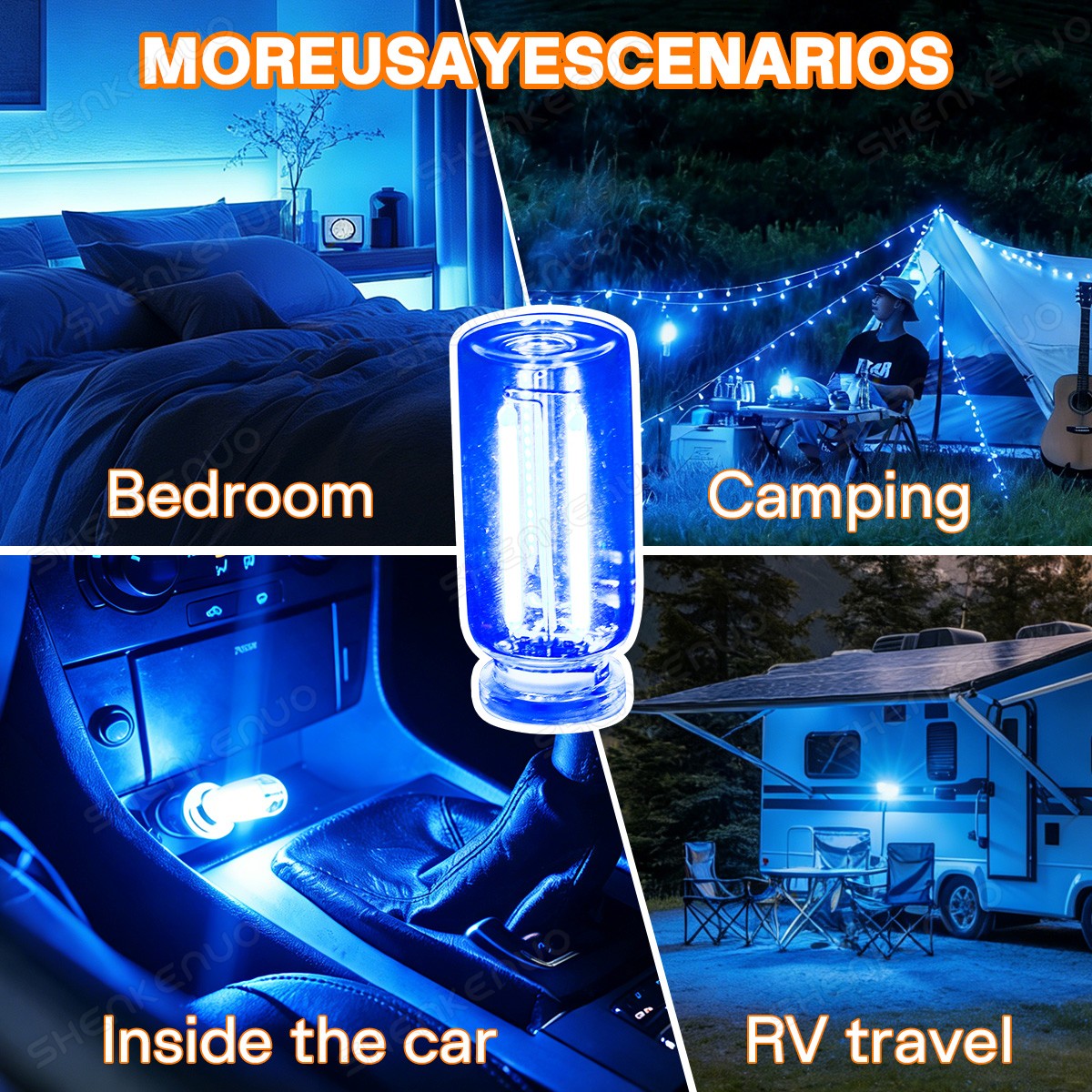 2 PCS USB Night Light,Touch Dimmable Car Interior Ambient Lights, Portable Mini