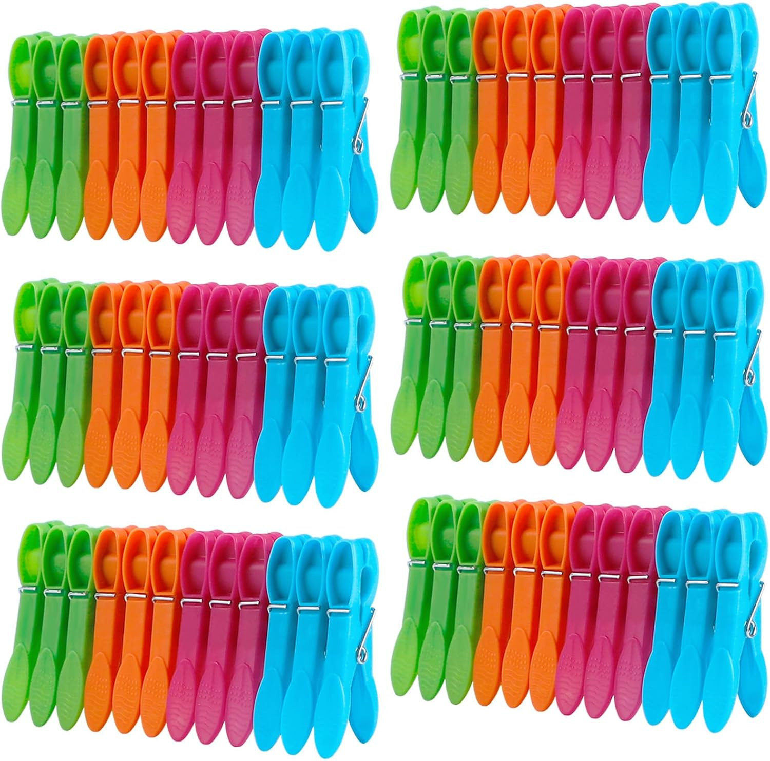 72pcs Colored Plastic Clothespins Heavy Duty Clothes Pegs Clips for Laundry