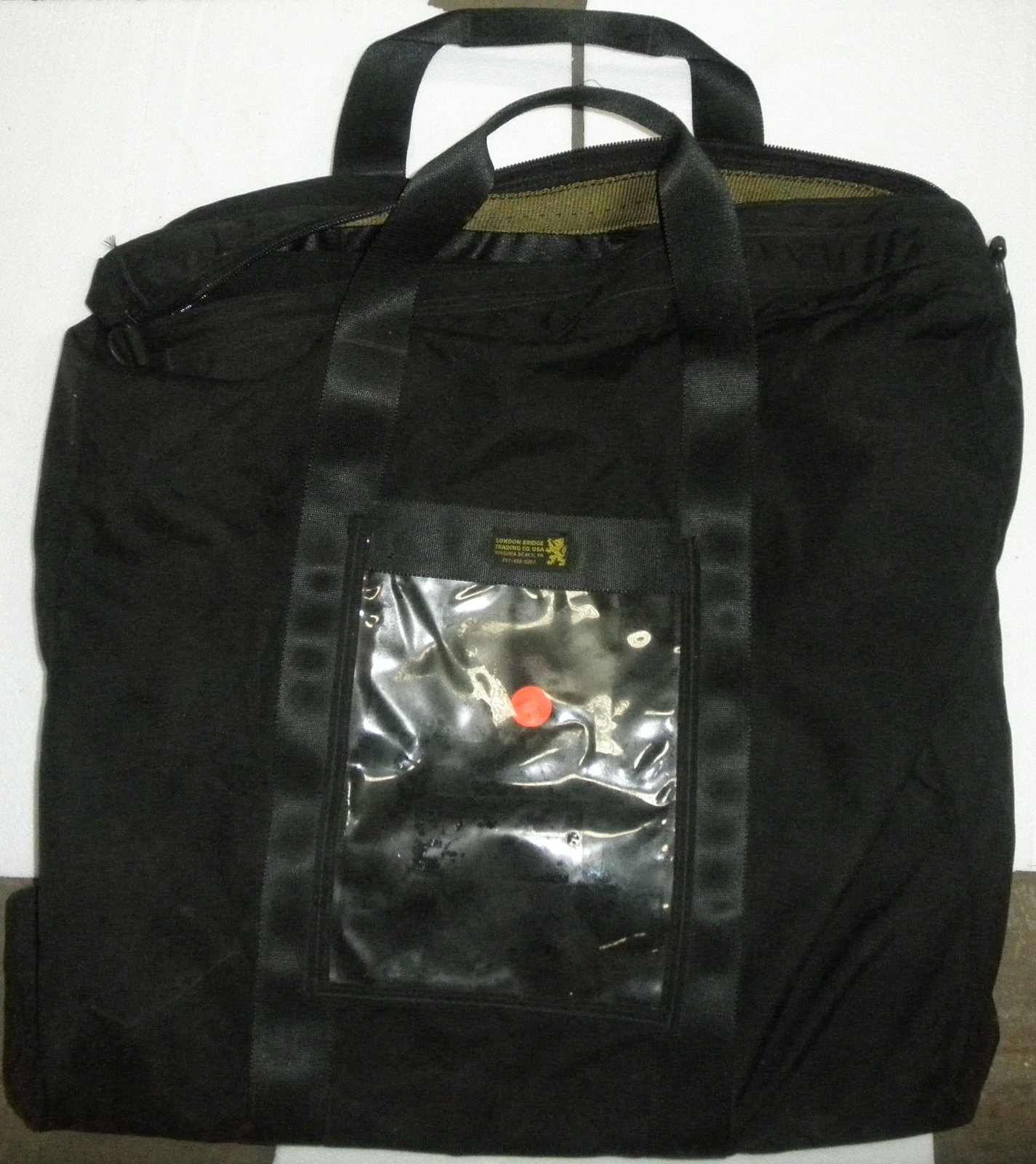London Bridge Trading Military Gear Bag Black LBT 23x21x5.5 With Window Pouch