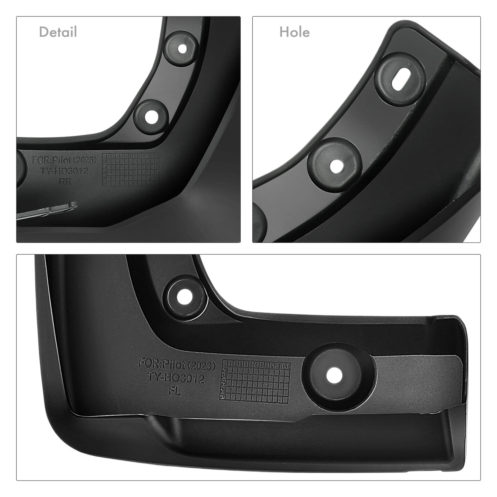 4Pcs Front & Rear Side Mud Flaps Splash Guards Fender for Honda Pilot 2023-2025
