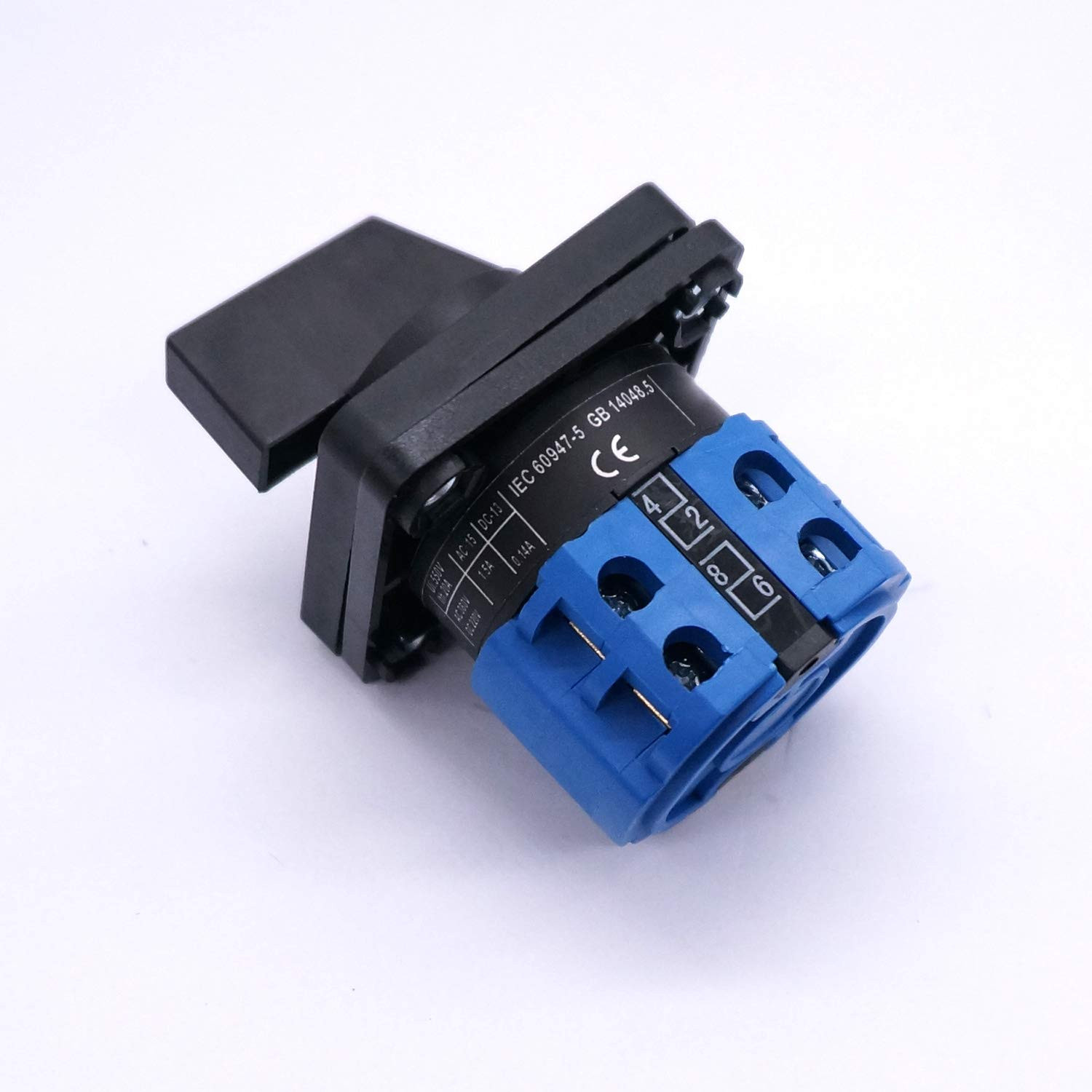 Universal Changeover Switch 20A 550V 4 Position 8 Terminals Latching Rotary Cam