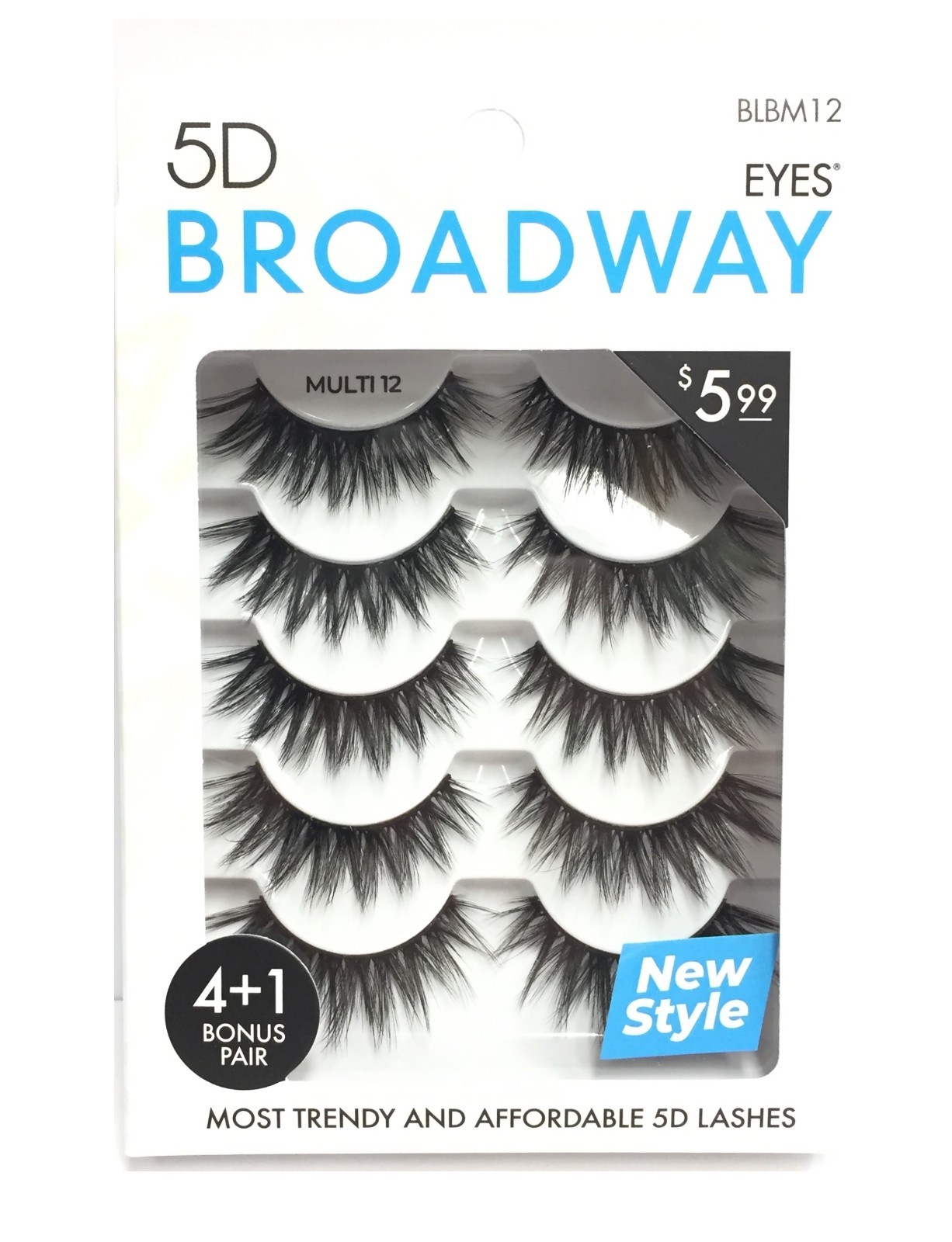 (3 PACK) Broadway 5D Lashes - Multi 12, BLBM12