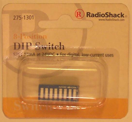 RadioShack 275-1301 8-Position DIP Switch ~ SPST Rocker ~ 15mA at 24VDC