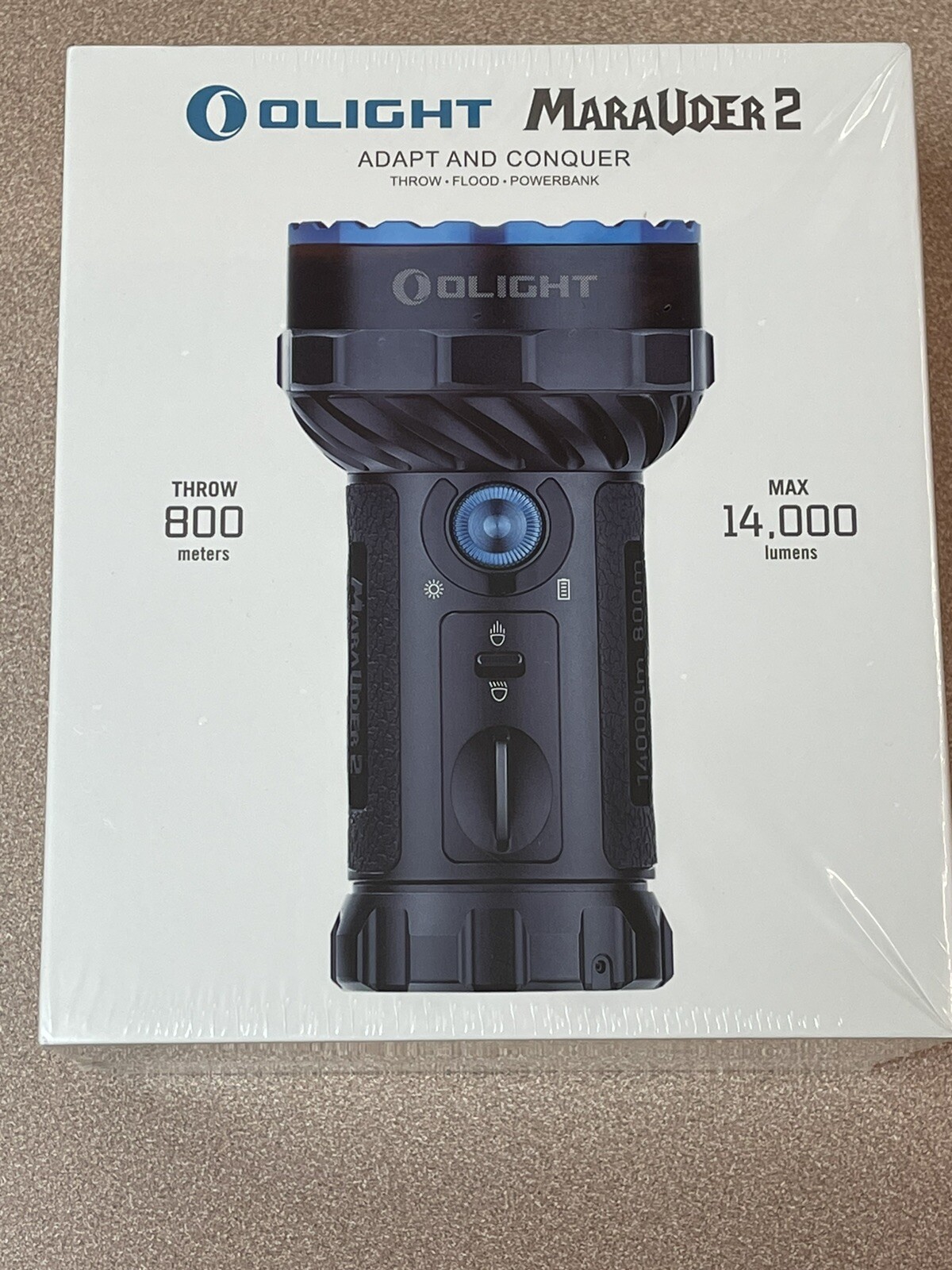 OLIGHT Marauder 2 BLACK 14000 Lumens Flood Search  Rechargeable Flashlight
