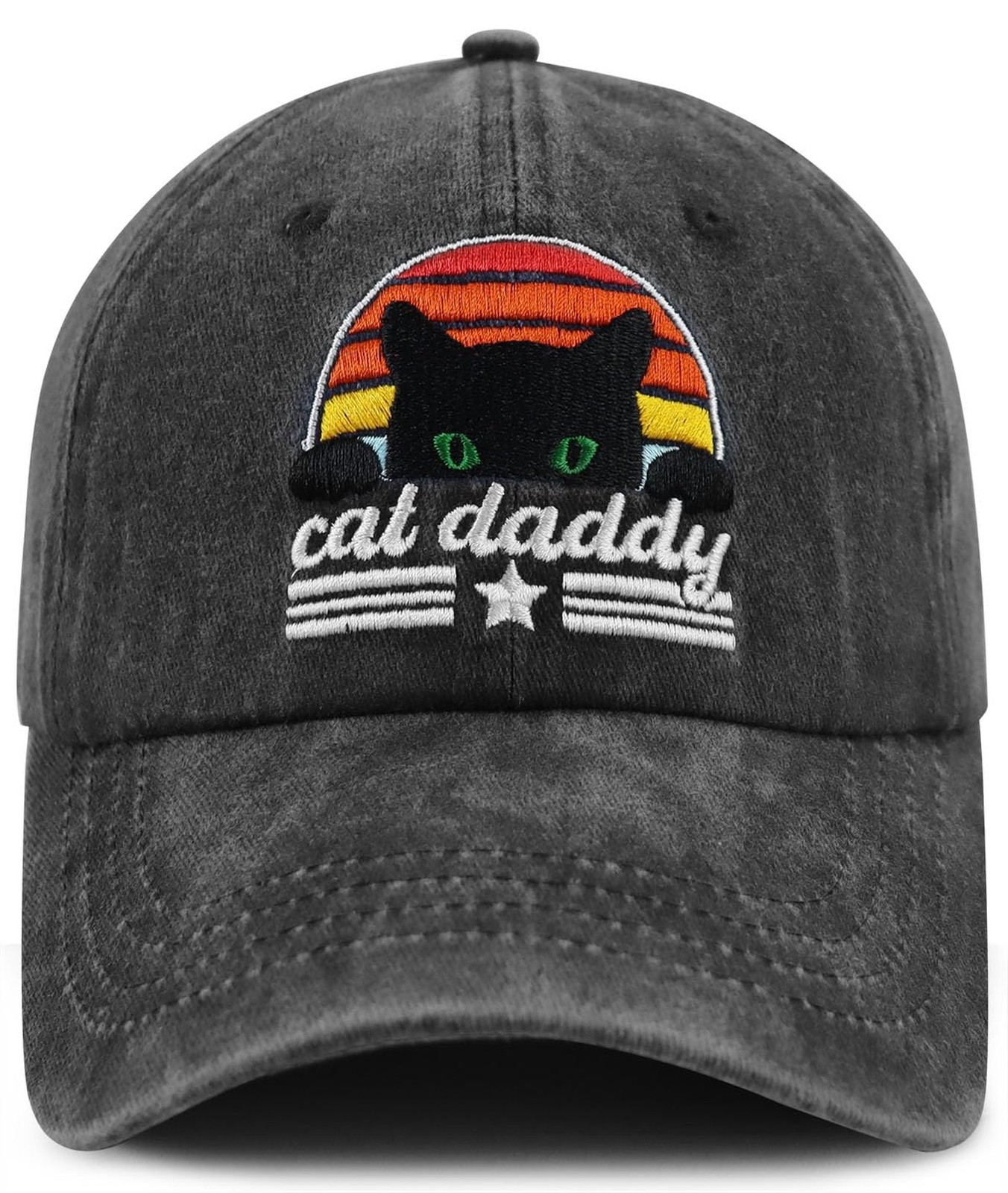 Funny Embroidered Cat Daddy Hat for Men Papa, Adjustable Cotton Dad Birthday ...