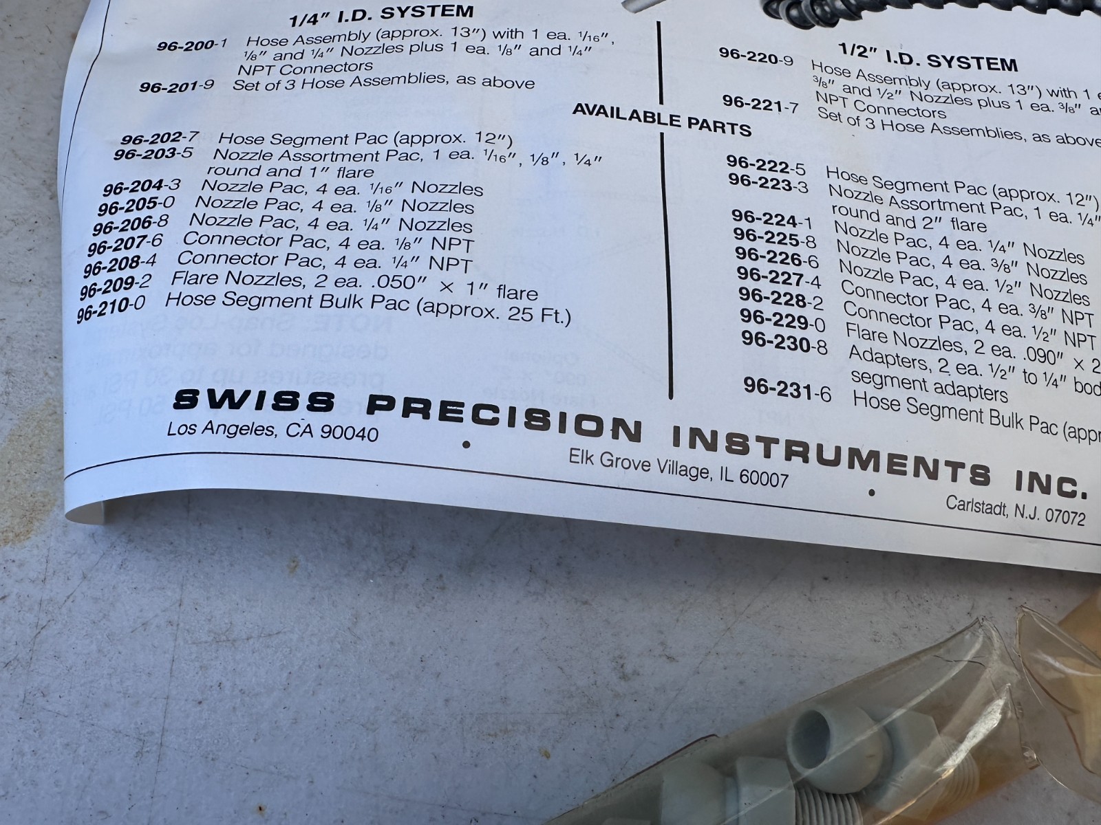 SPI Snap-Loc Connector Pack & Nozzle Pack