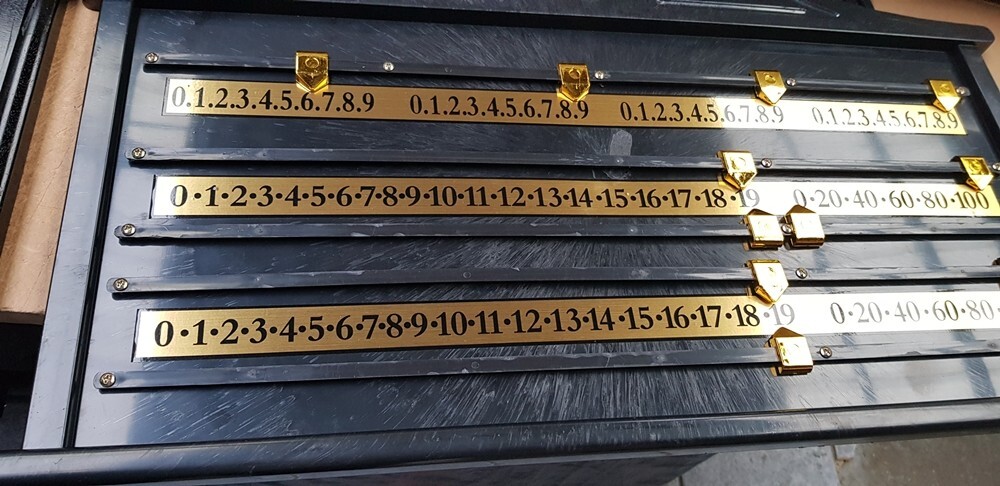 Snooker Billiards Table Scoreboard 2nds Qualität ABS Black/Brass