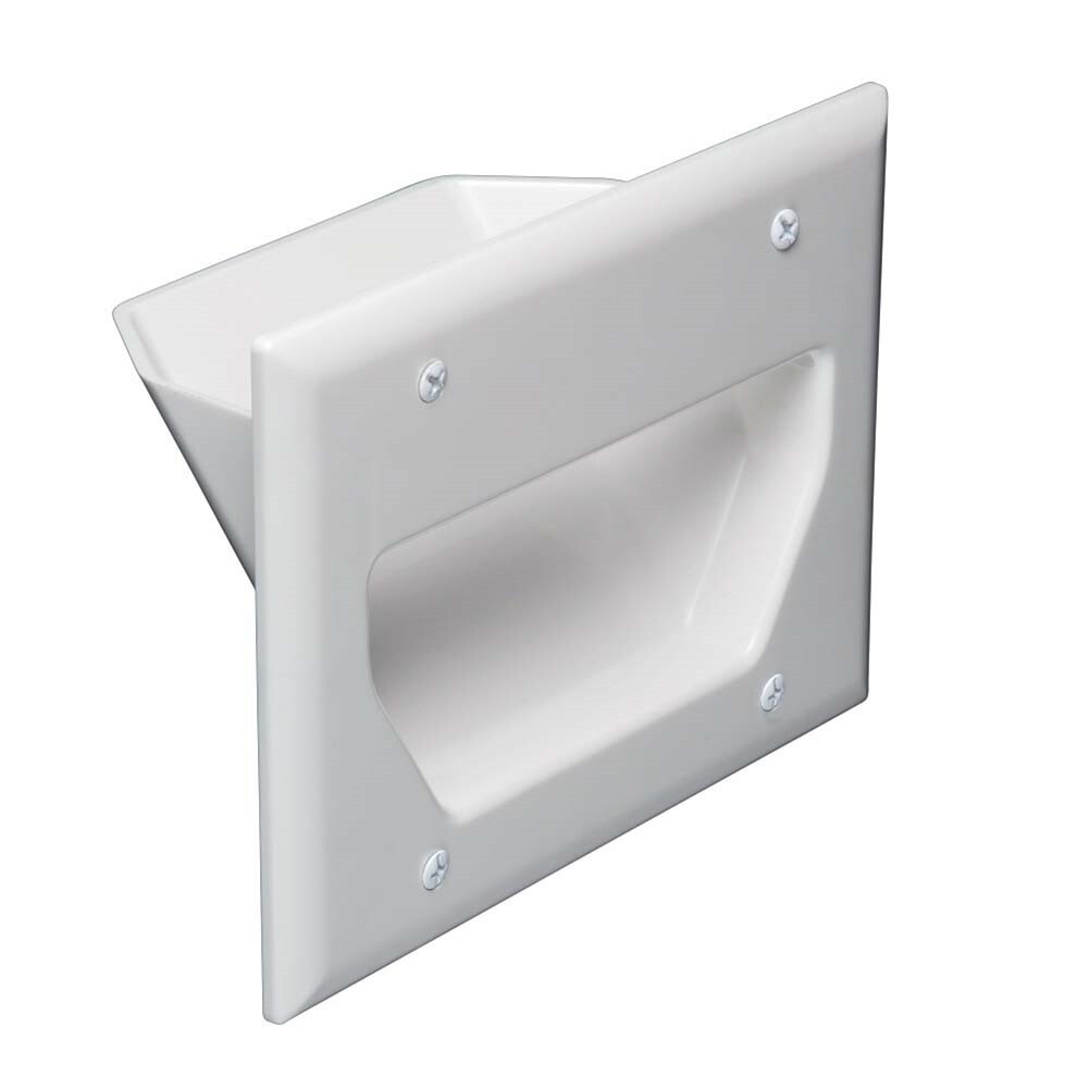 3x 3-Gang Low Voltage Pass Through Audio Video Cable Recessed Wall Plate White