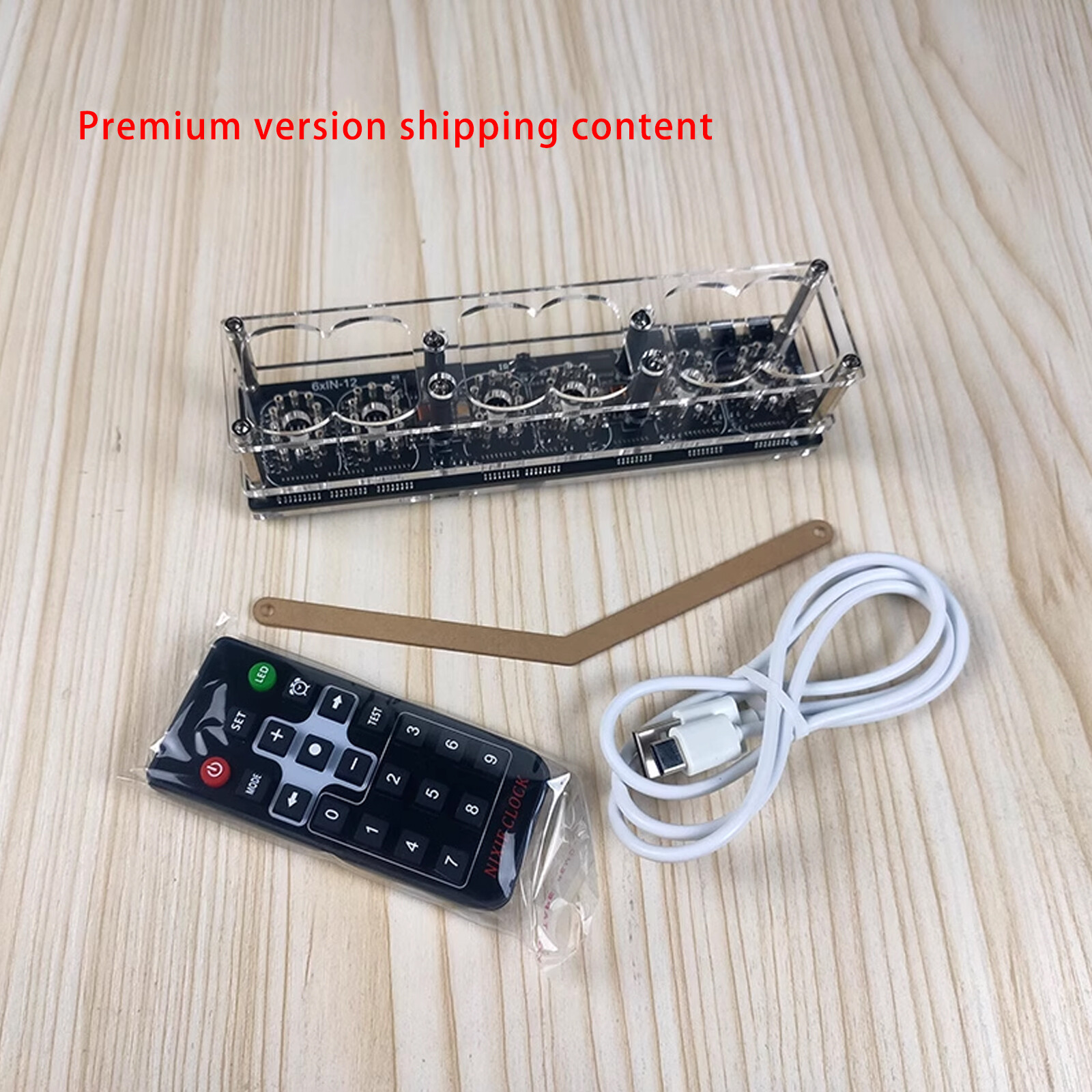 DC5V 6-bit IN-12 Glow Tube Clock IN12 Nixie Clock Base Not Include Tube