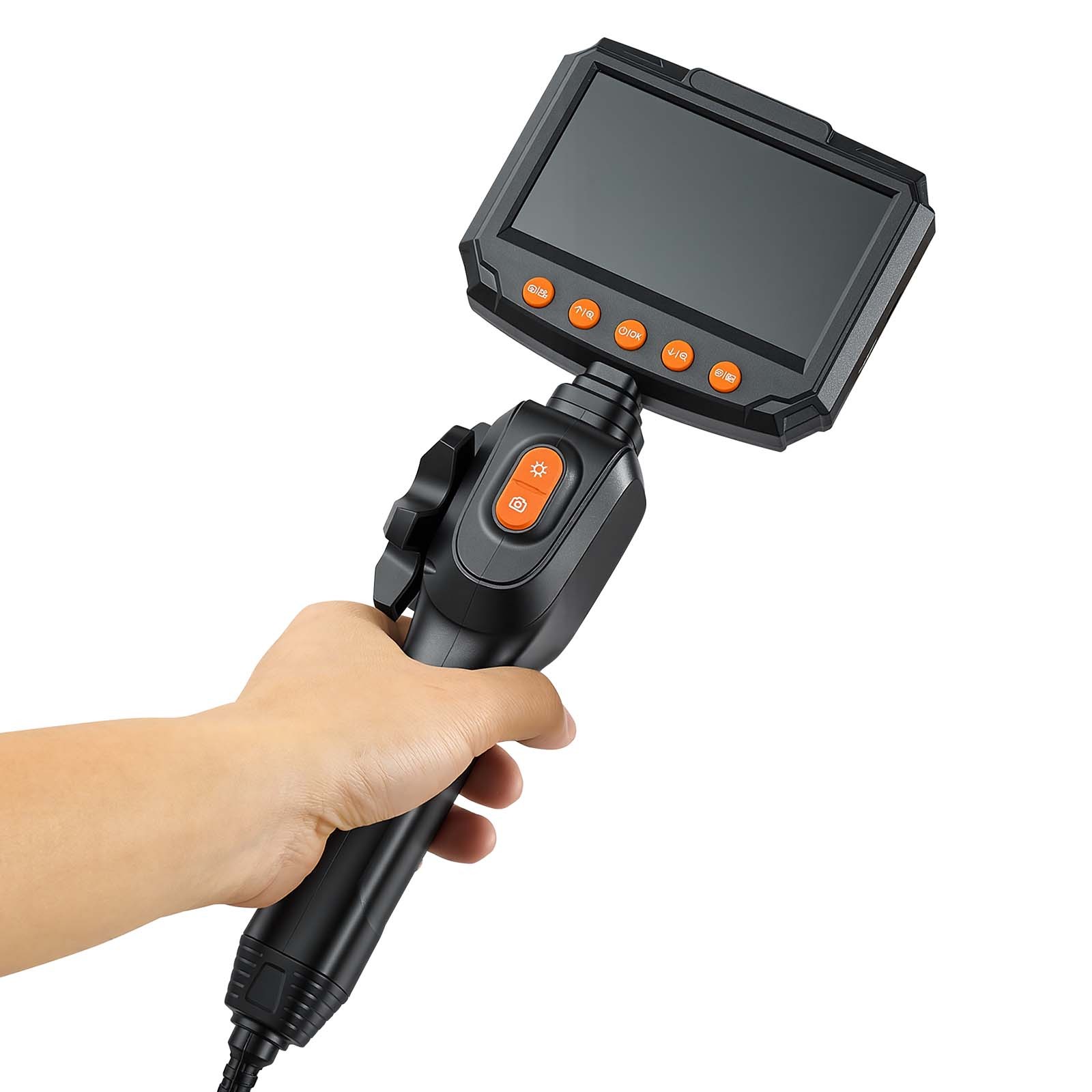 VEVOR 2-Way Articulating Borescope Camera Endoscope with 4.3" IPS Screen 8X Zoom