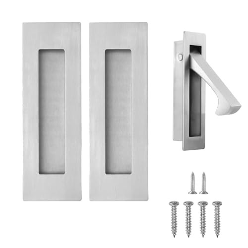 Pocket Door Handles and Edge Pull 6Inch Handles Hardware Model A Brushed Nickel