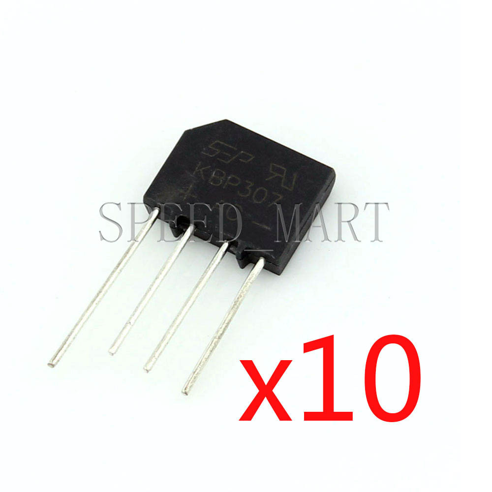 10 pcs KBP307 Bridge Rectifier Gleichrichter 1000V AC change DC 3A KBP-307