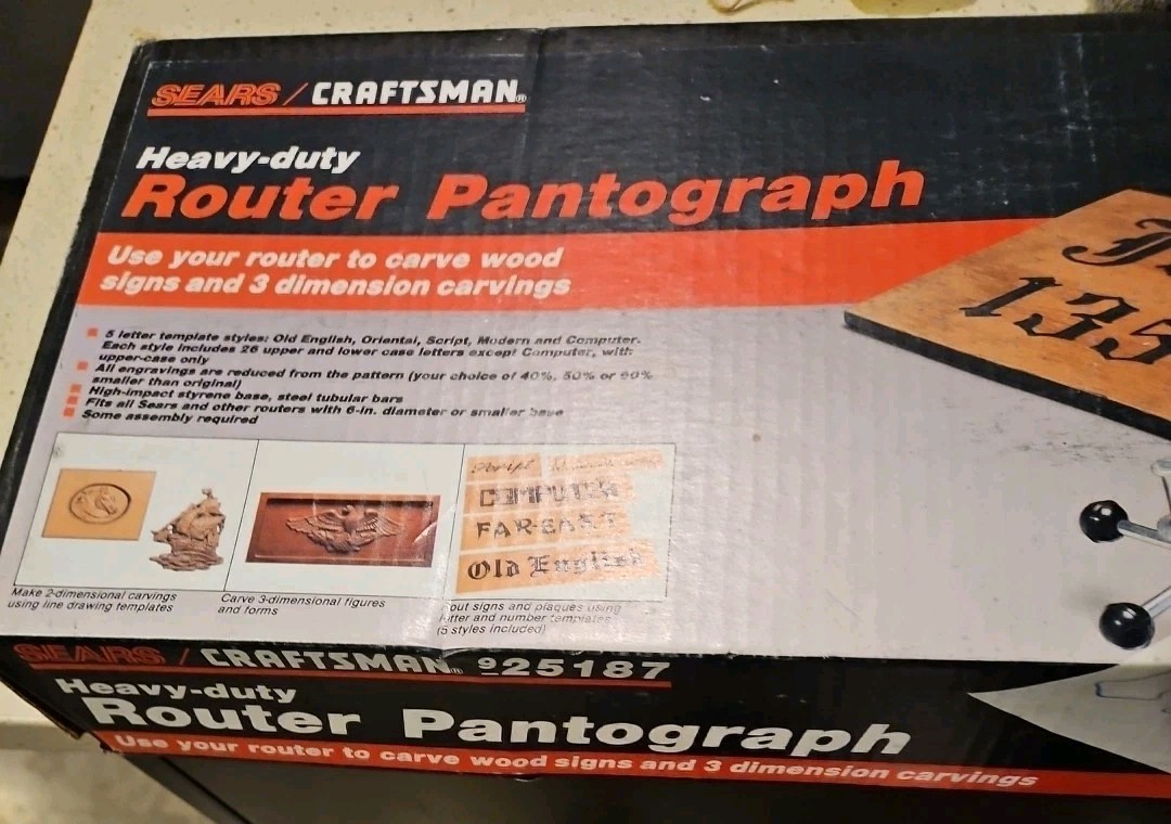 Sears/Craftsman Router Pantograph 925187 3-Dimensional Guide Accessory