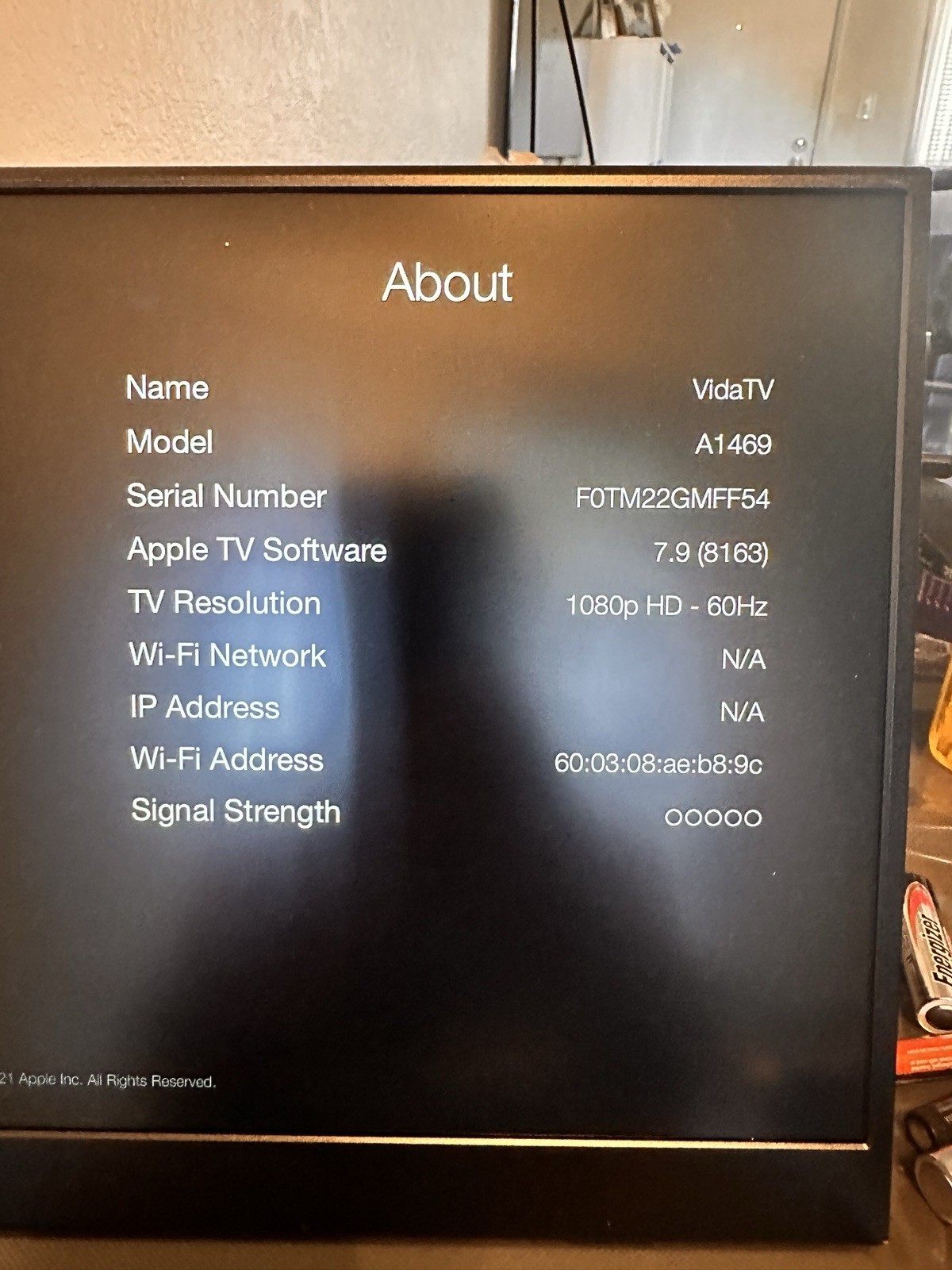 Apple TV 3rd Generation Media Player - NO POWER CORD, NO REMOTE*