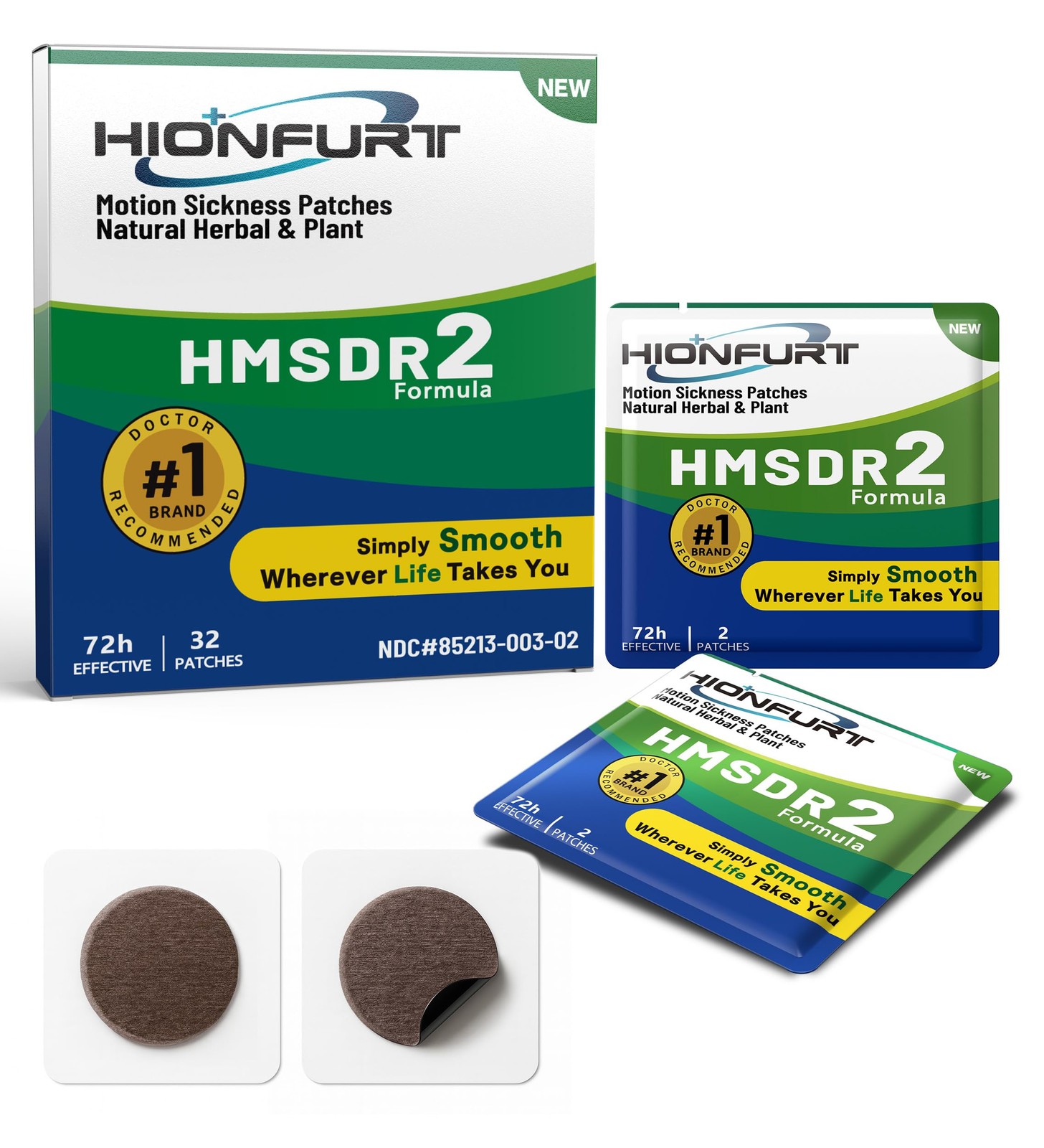 HMSDR2 32ct Motion Sickness Patches – Sea Sickness Patches for Cruise, Car, A...