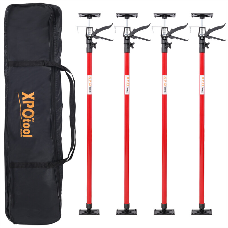 4x Adjustable Drywall Support Pole Cabinet Jack Pole 3rd Hand Support System