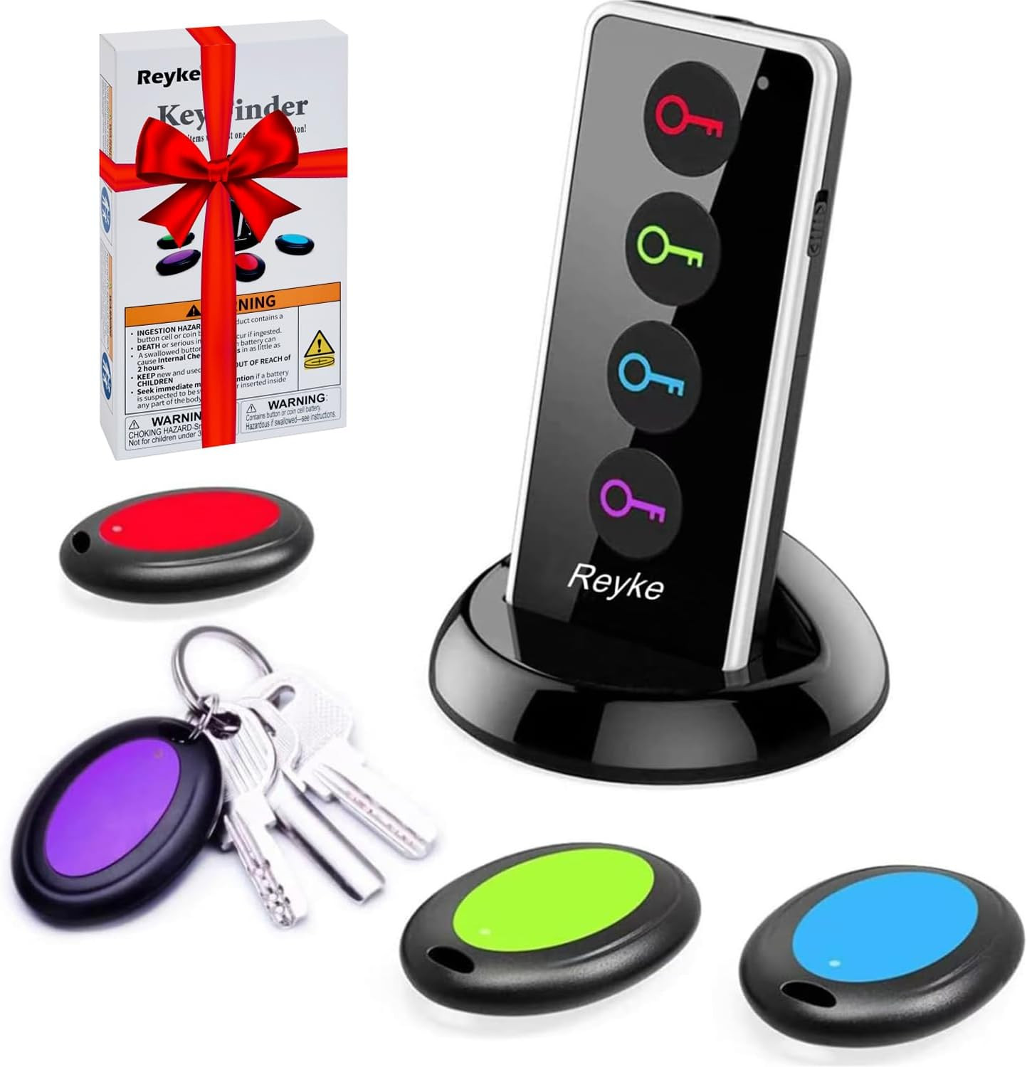 Key Finder, 80Db+ RF Item Locator Tags with 131Ft. Working Range, Wireless Remot