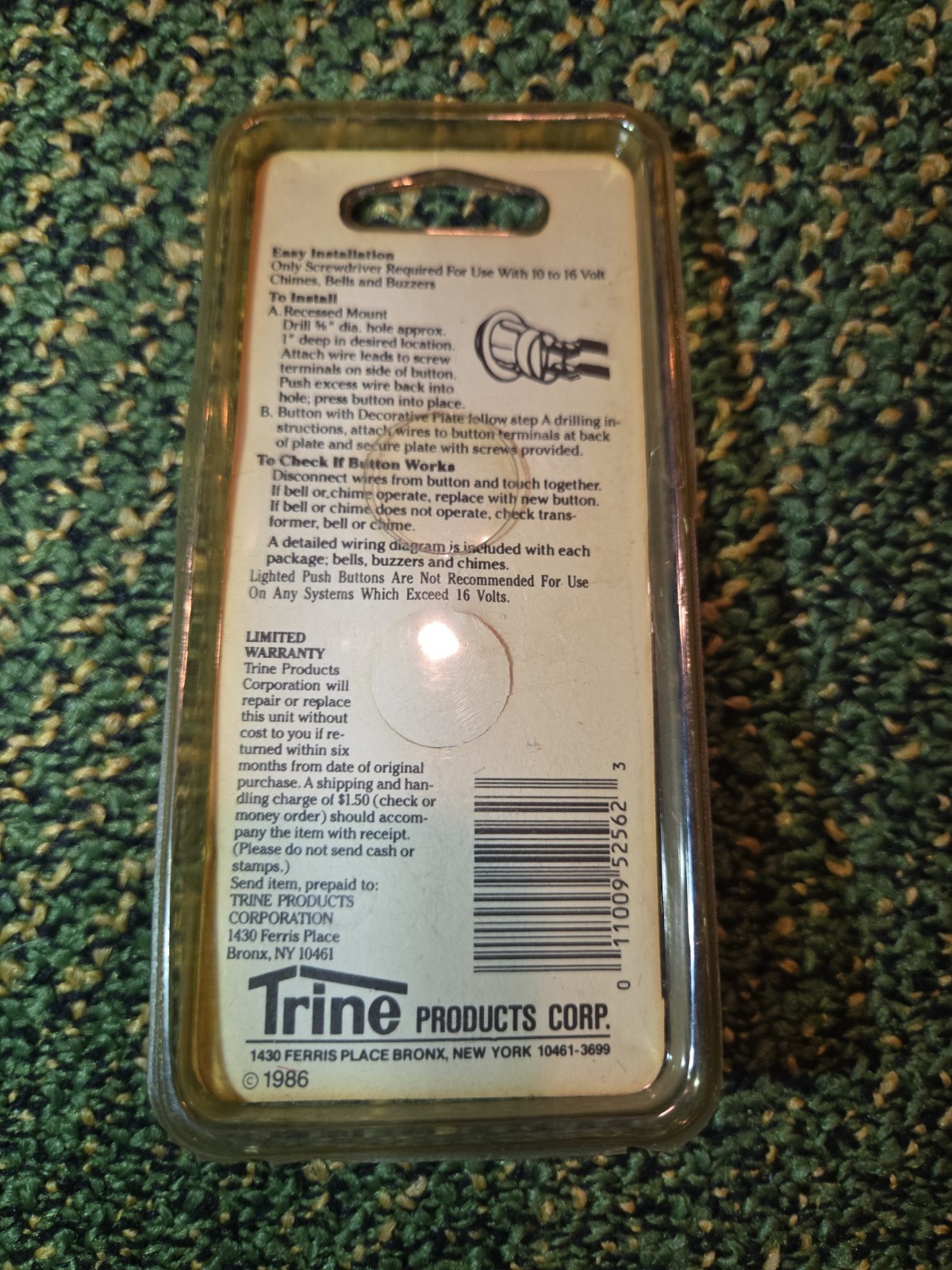 Trine Push Button 450A Wired From 1986