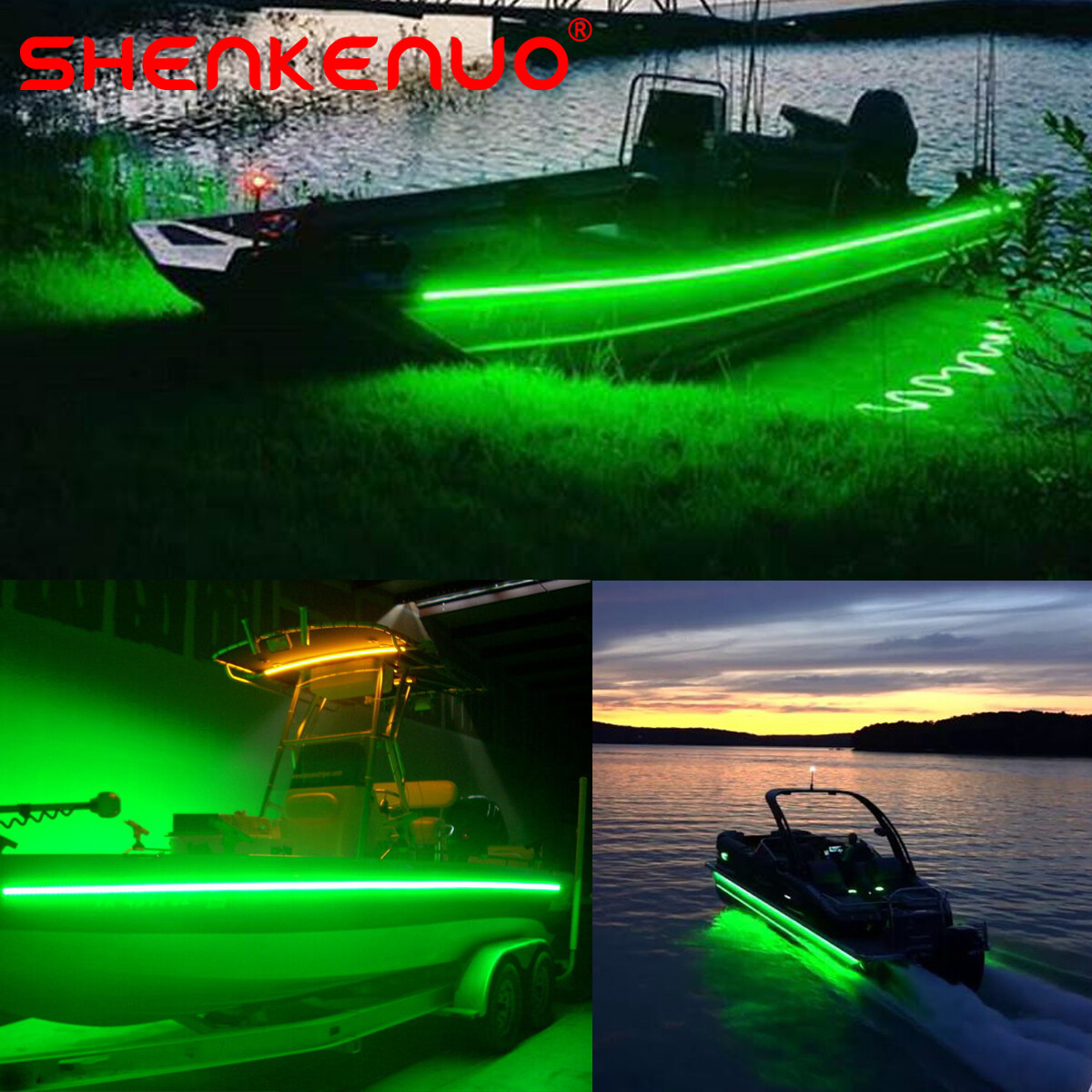 Wireless Green LED Boat Light 16ft Deck Courtesy Bow Trailer Pontoon Waterproof