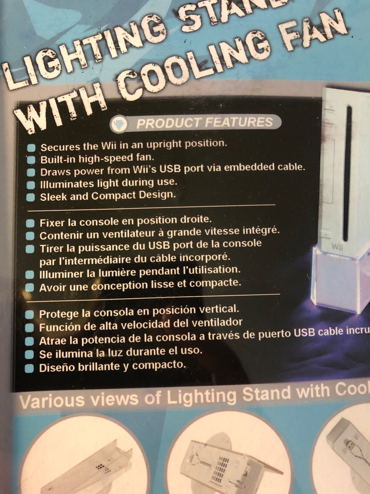 Hyperkin Lighting Stand with Cooling Fan for Wii console NEW