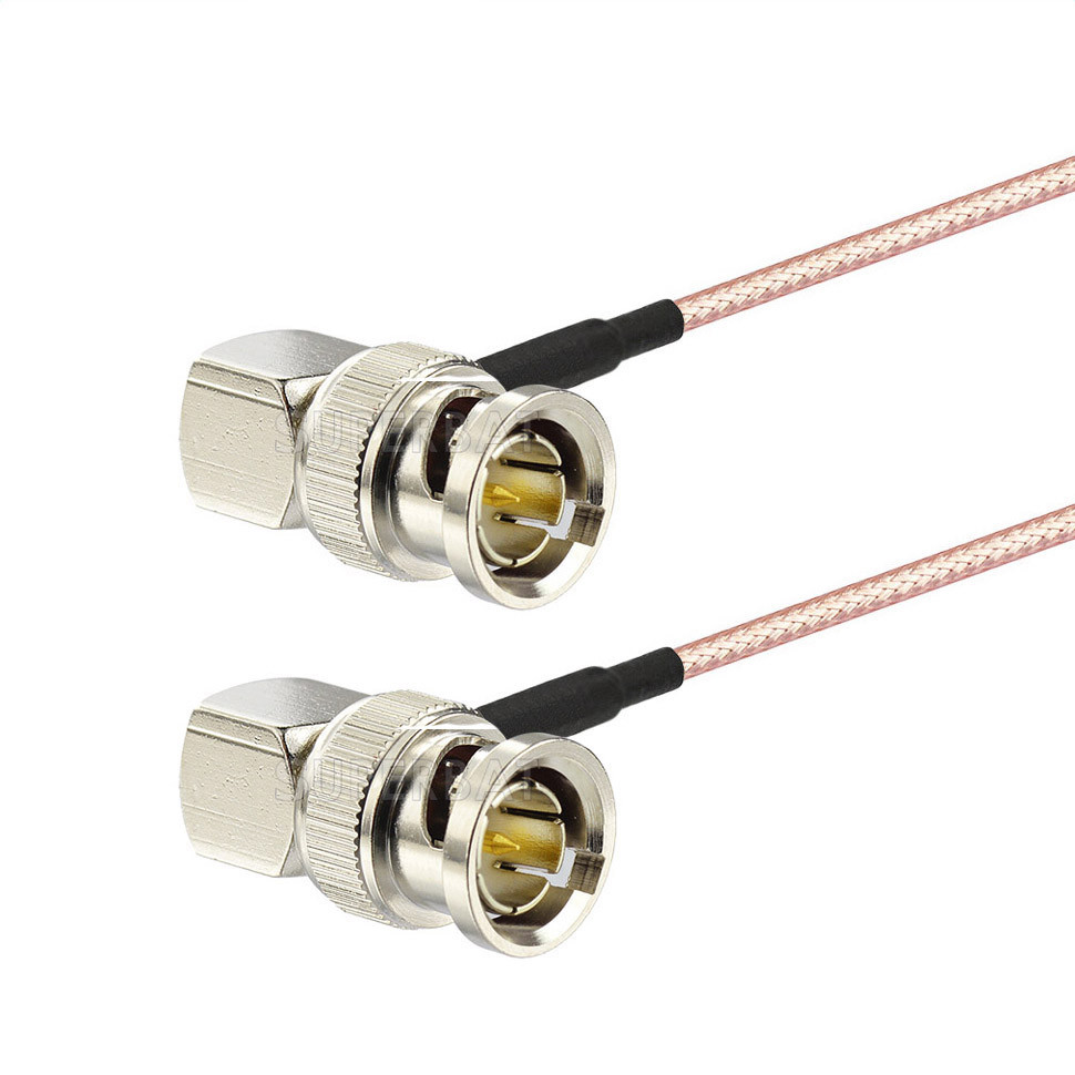 10-Pack BNC Male to Male Right Angle RG179 Cable 30cm for HD 3G SDI Vedio Camera
