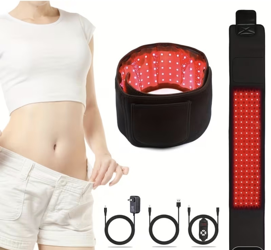 Red Light Therapy Belt, Body Device Wireless Rechargeable Controller with Timer