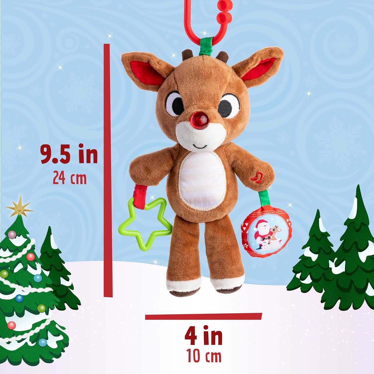 Rudolph The Red-Nosed Reindeer On The Go Teether Developmental Activity Toy, ...
