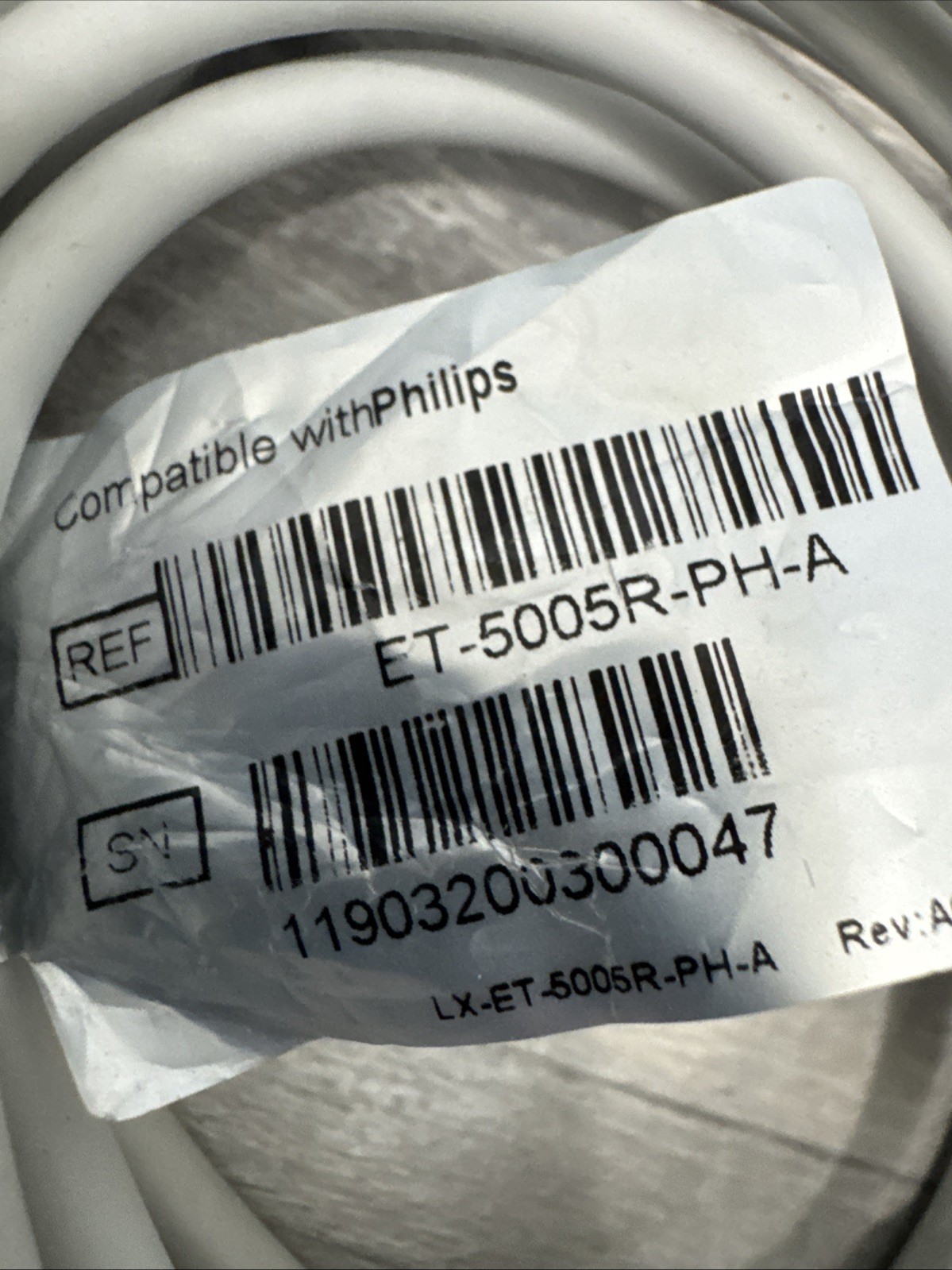 Philips (compatible) ECG trunk cable, specifically the ET-5005R-PH-A model.