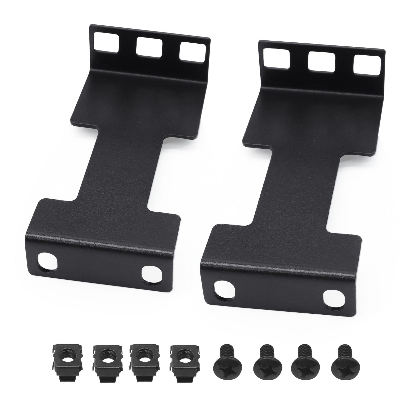 2 PCS Black 1U Server Rack Depth Extender 100mm Extending Recessed Adapter