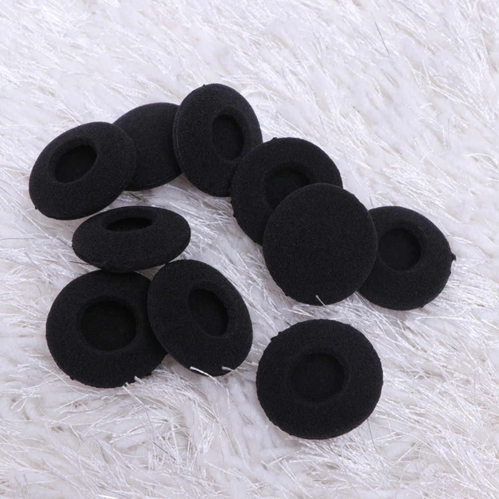 10Pcs Black Durable Ear Pads Headset Covers Reusable Replacement Pads