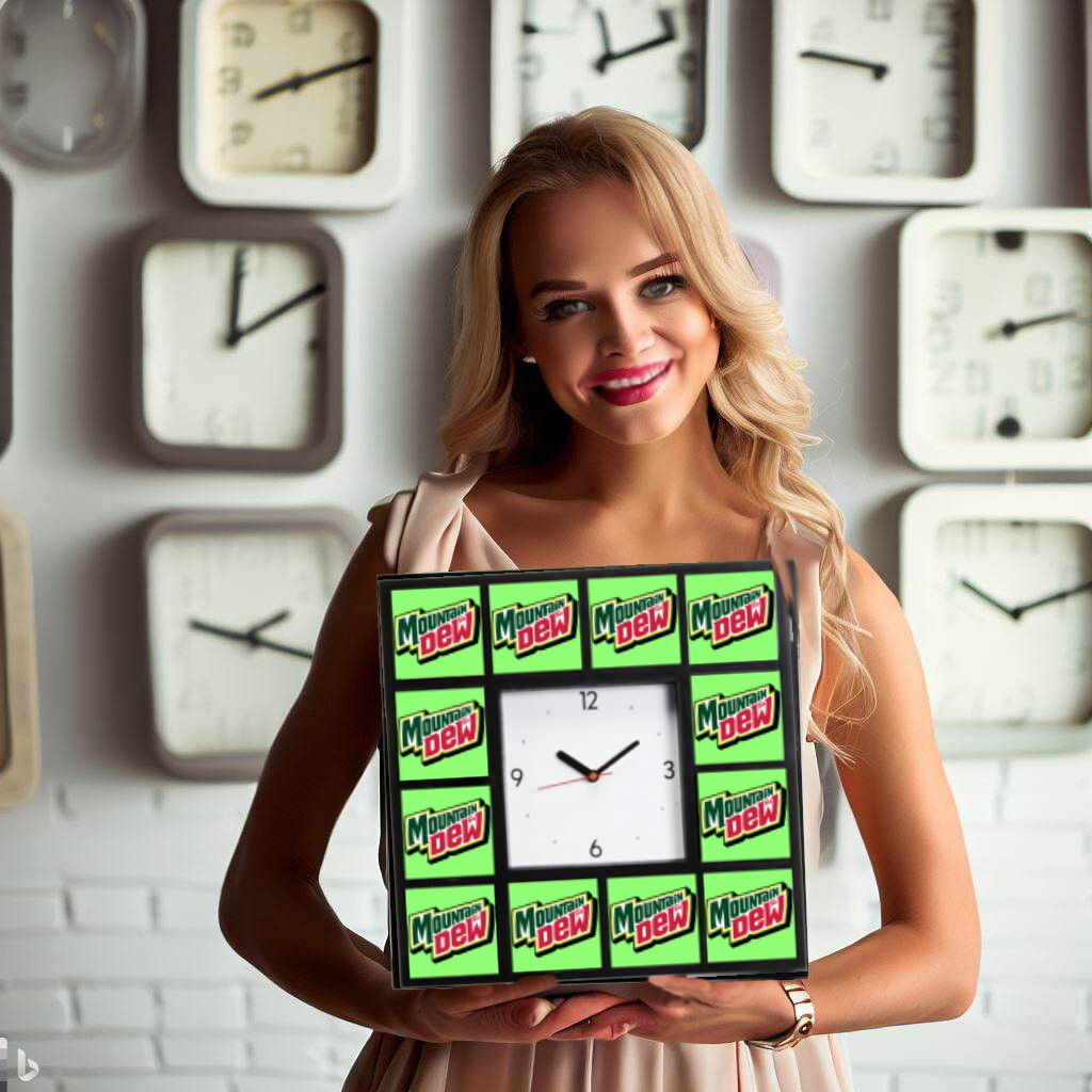 Mt Mtn Mountain Dew NEW logo Wall Clock