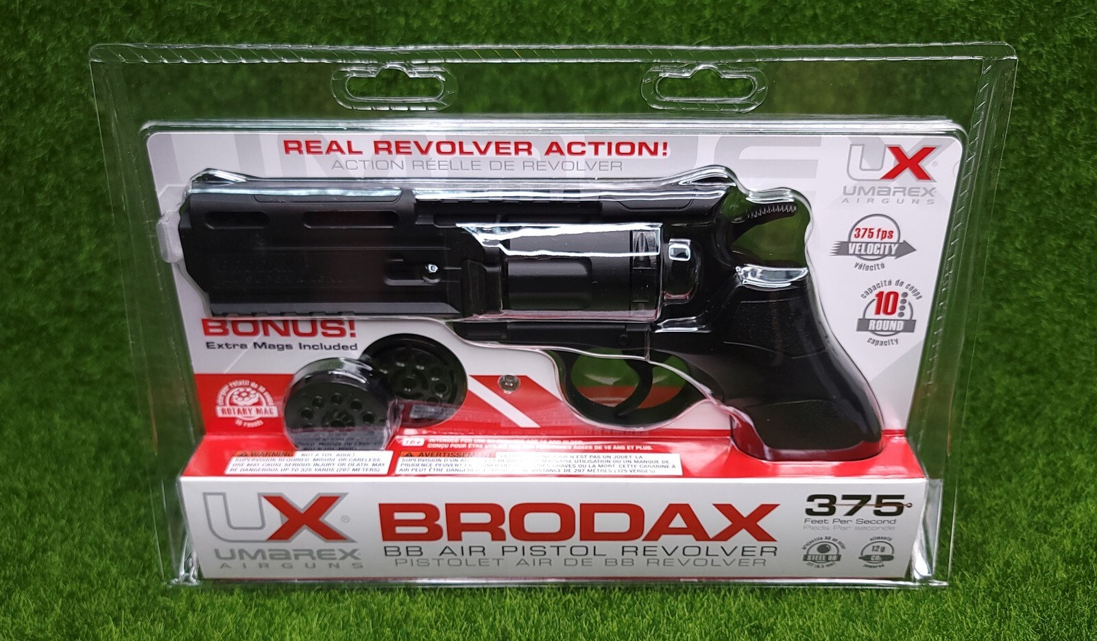 Umarex UX Brodax .177 CO2 10-Shot BB Air Pistol Revolver, 375 FPS - 2252109