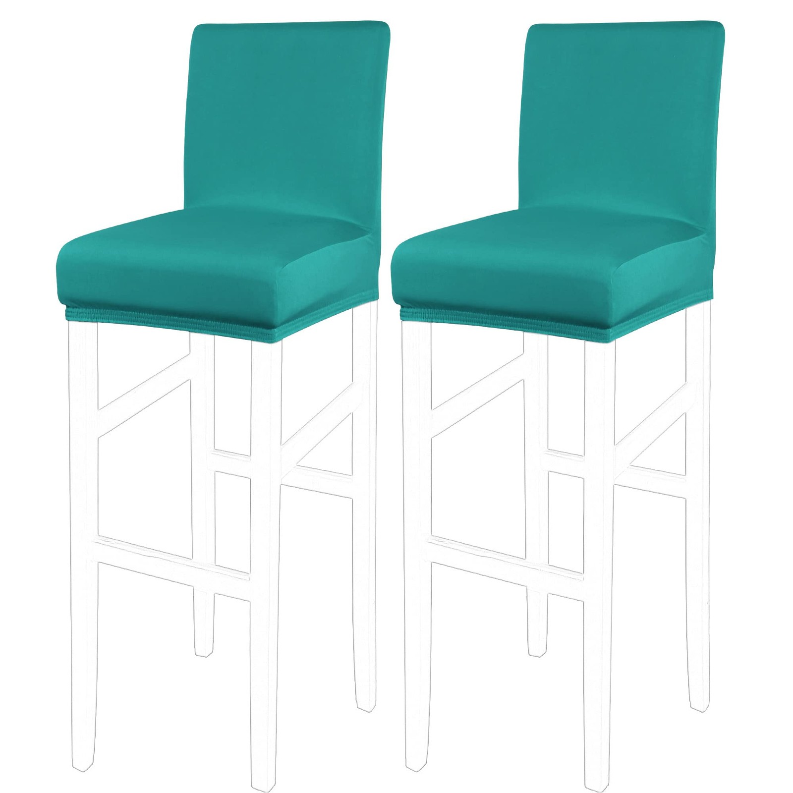 Stretch Bar Stool Covers, Pub Counter Height Side Chair Covers with Elastic B...