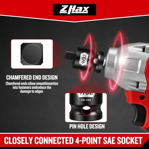 Zhax 12PCS 3/8-Inch Drive Pipe Plug Socket Set - Impact SAE (3/16-3/8")